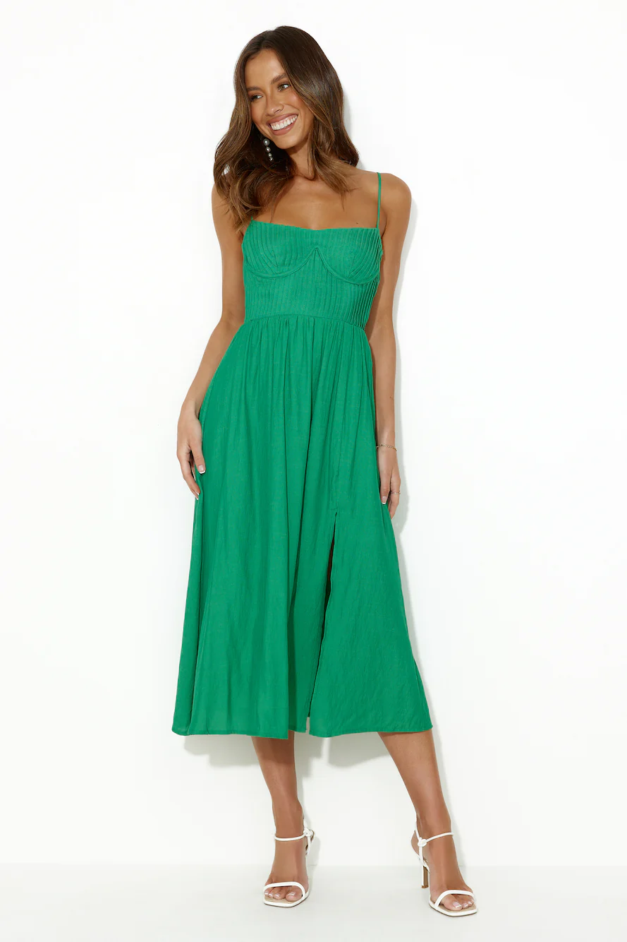 Moody Vibes Midi Dress Green