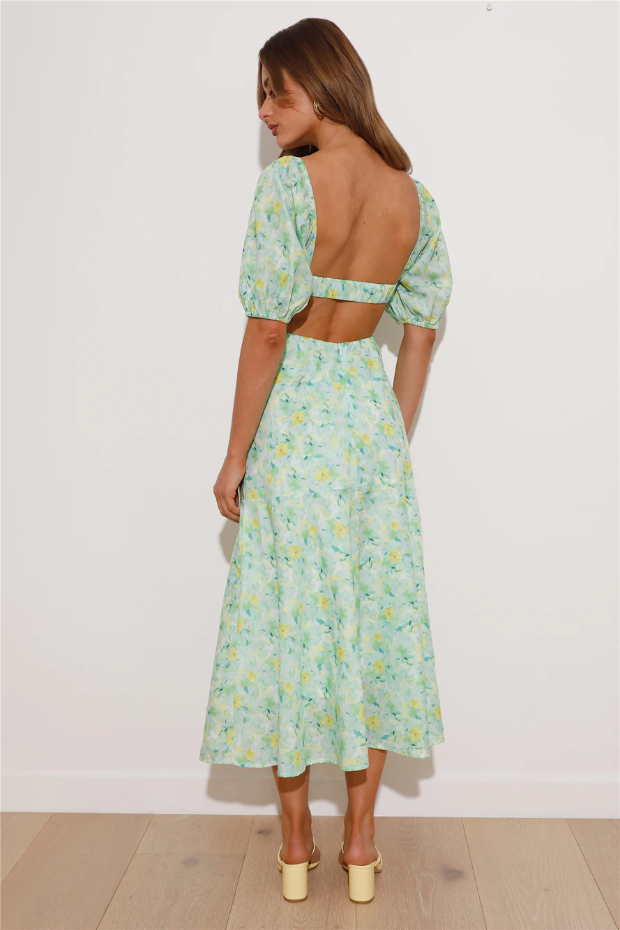 Brunch Day Midi Dress Green