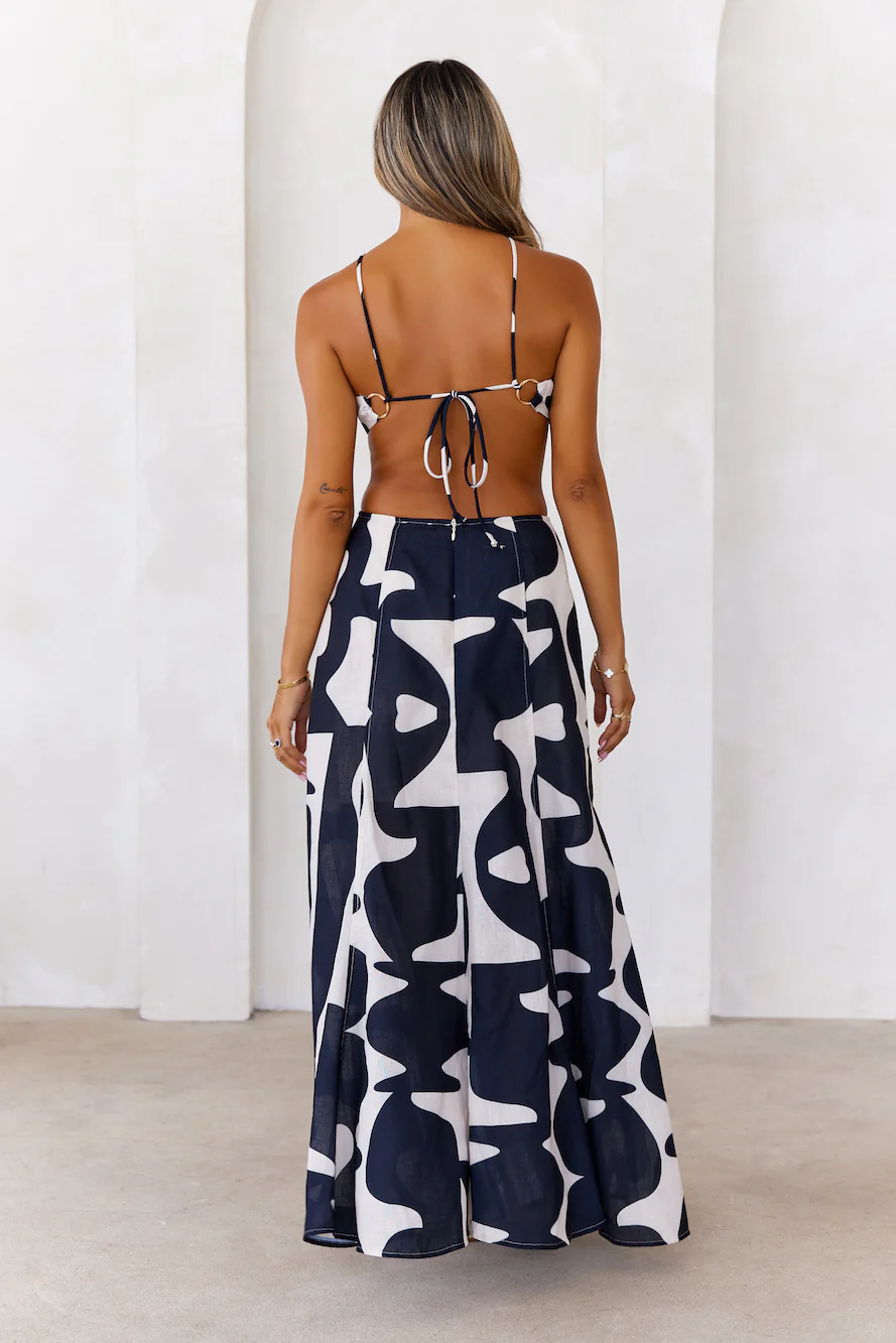 Summer Lights Halter Maxi Dress Taupe