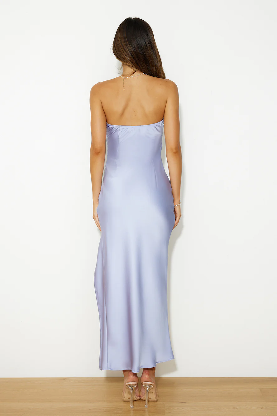 Wow The Guests Satin Maxi Dress Blue
