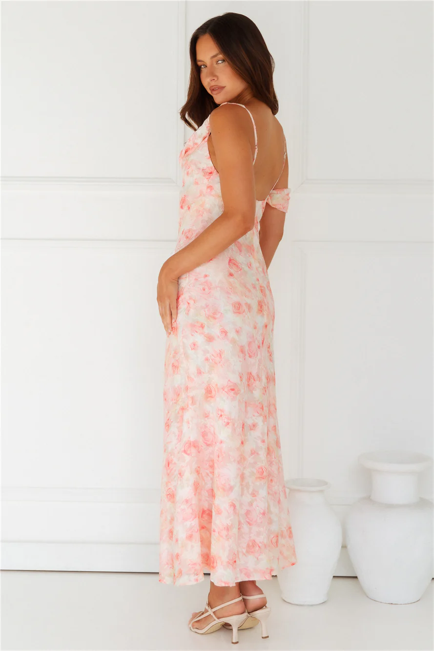 Liliana Off Shoulder Maxi Dress Peach