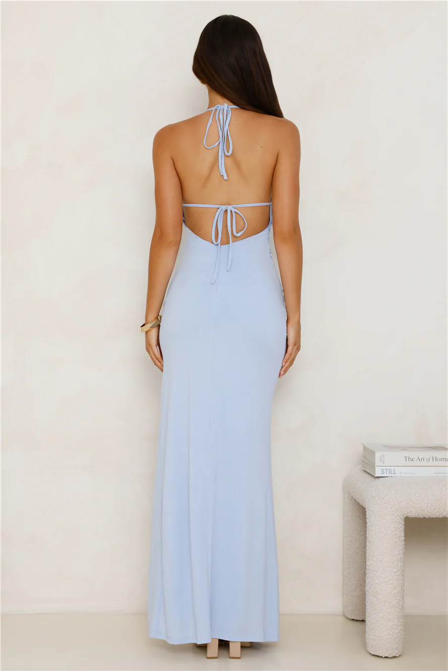 Art Of Attraction Halter Maxi Dress Blue