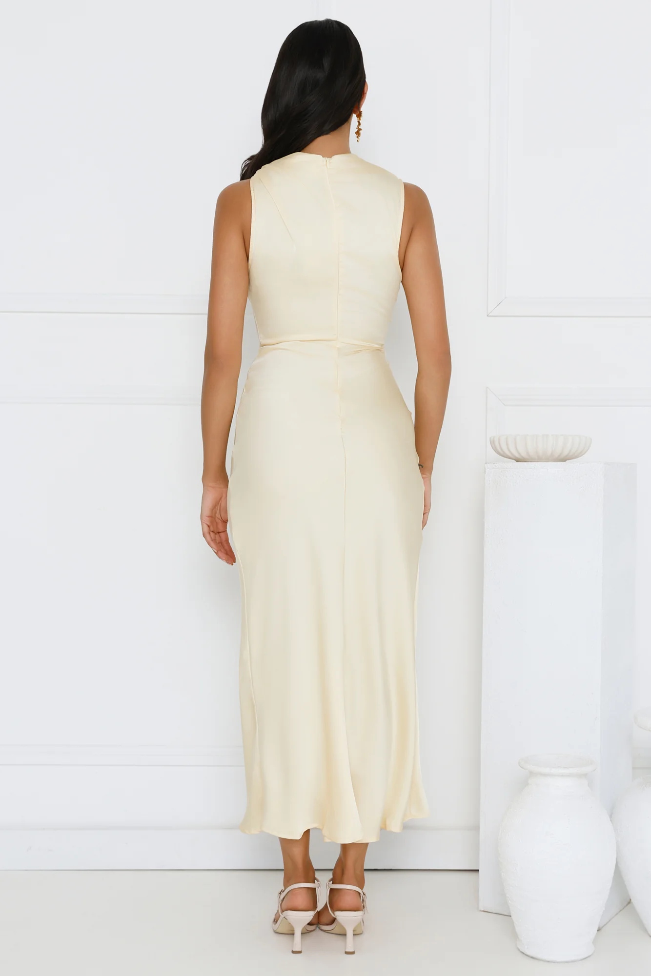 Mirabella Satin Maxi Dress Yellow