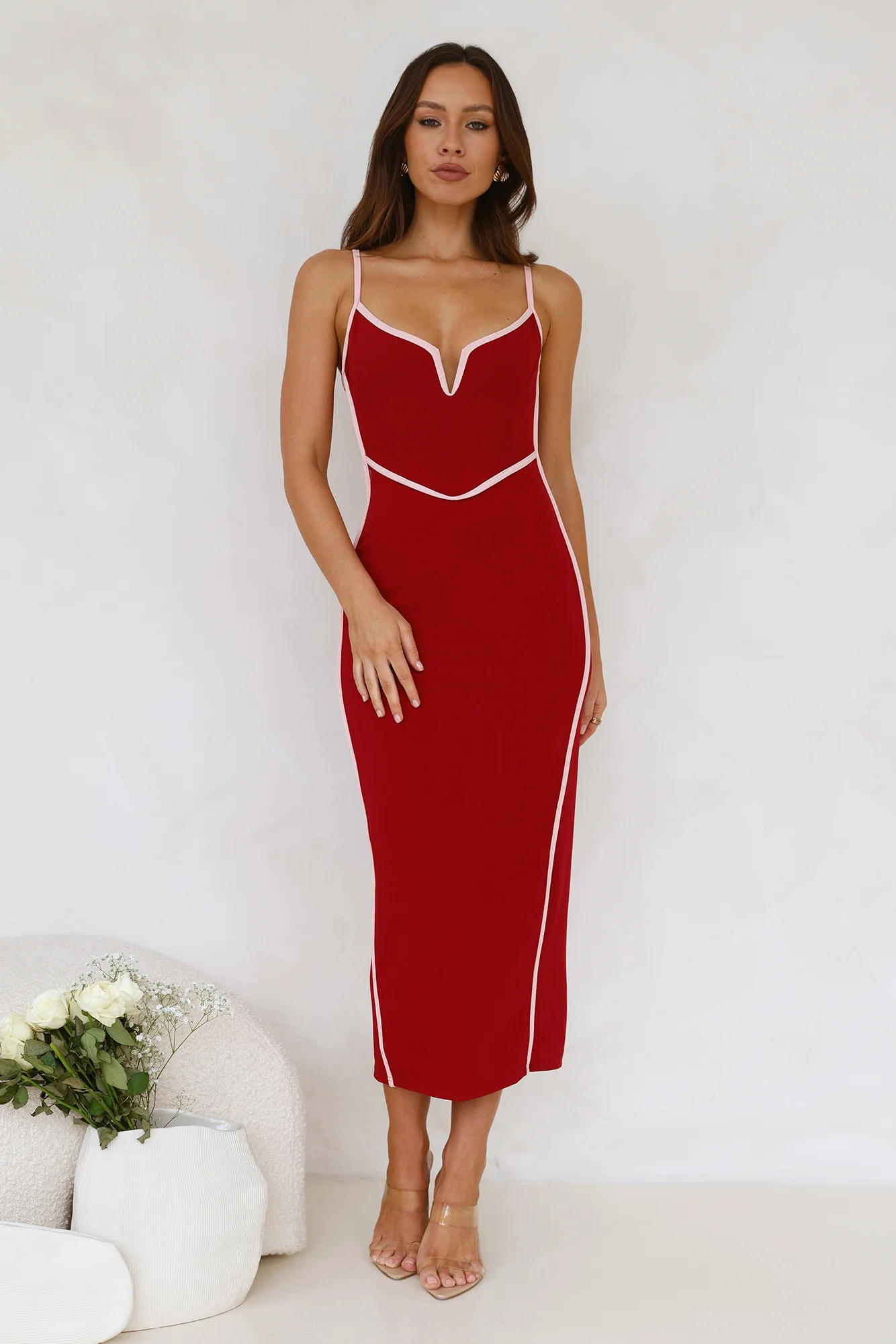 Real Style Midi Dress Red