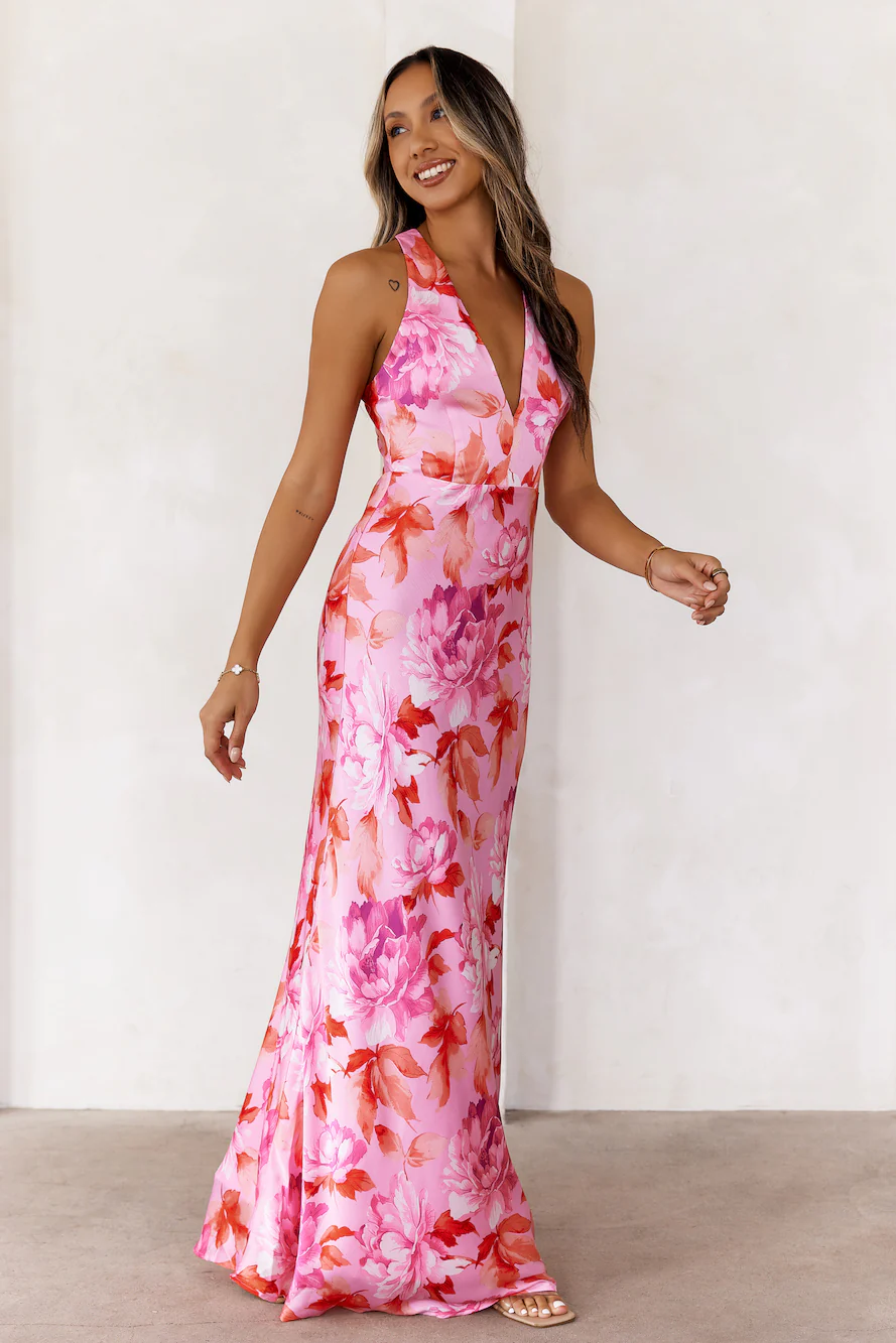 Fleur Fantasia Maxi Dress Pink