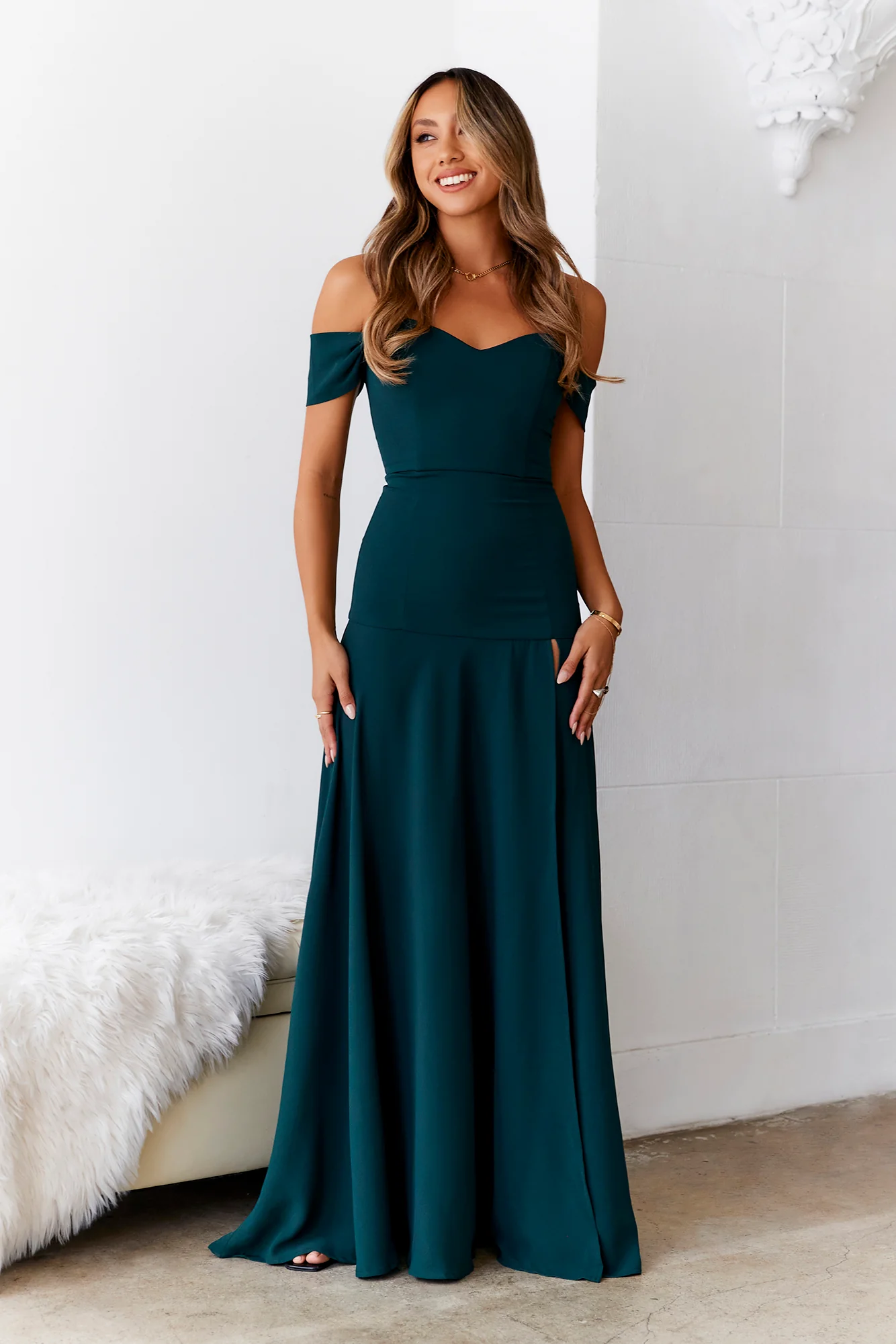 Blushing Cinderella Maxi Dress Green