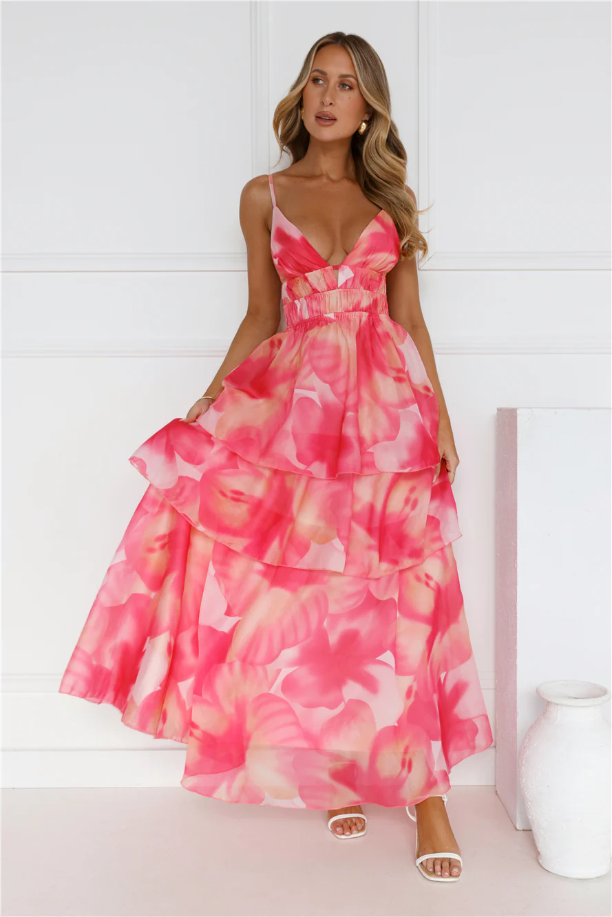 Fashionista Extraordinaire Maxi Dress Pink
