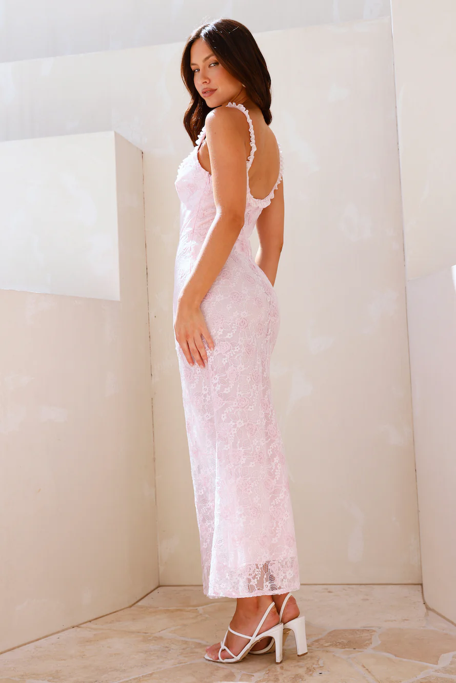 Glitz Diamond Midi Dress Pink