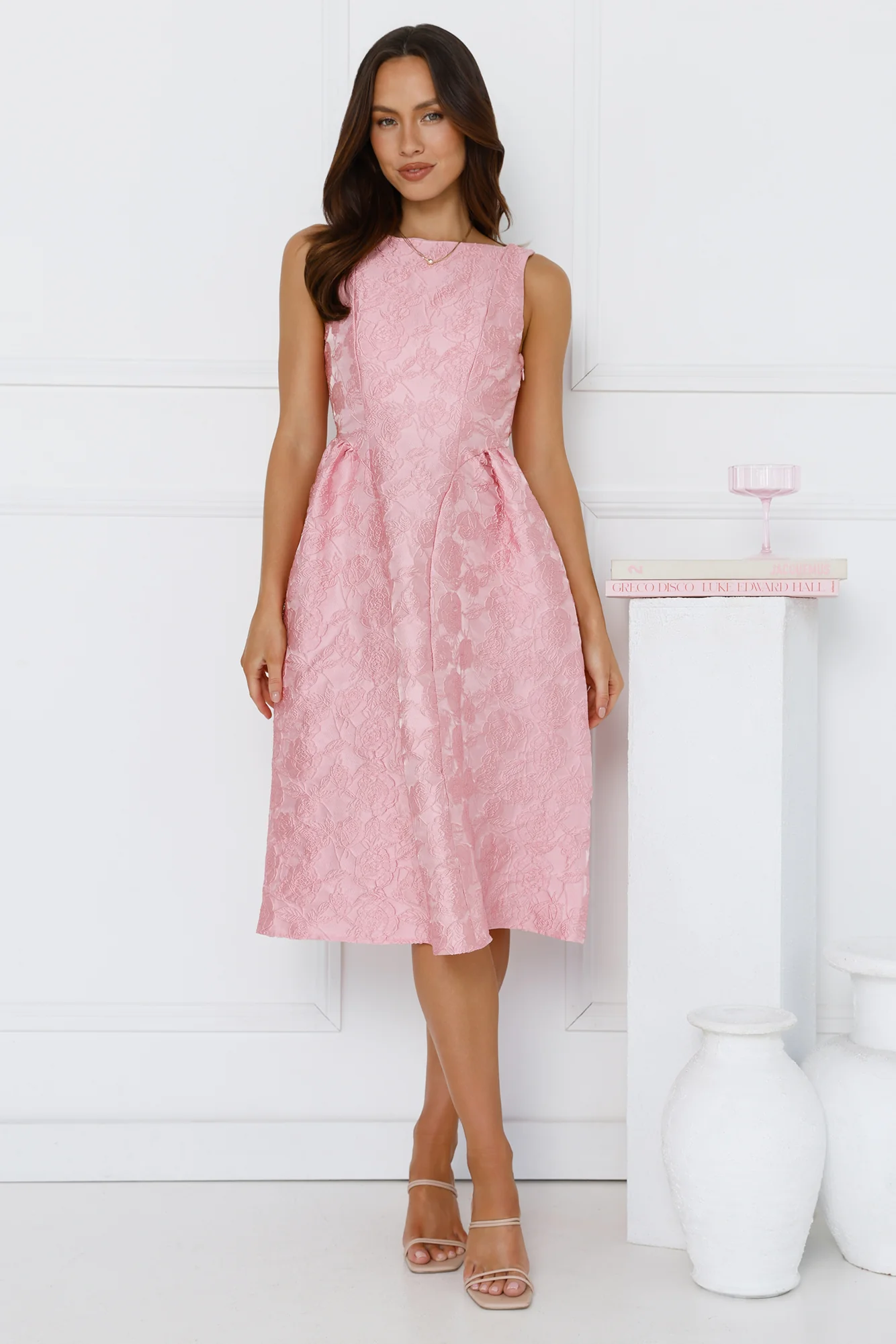 All Things Girly Midi Dress Pink