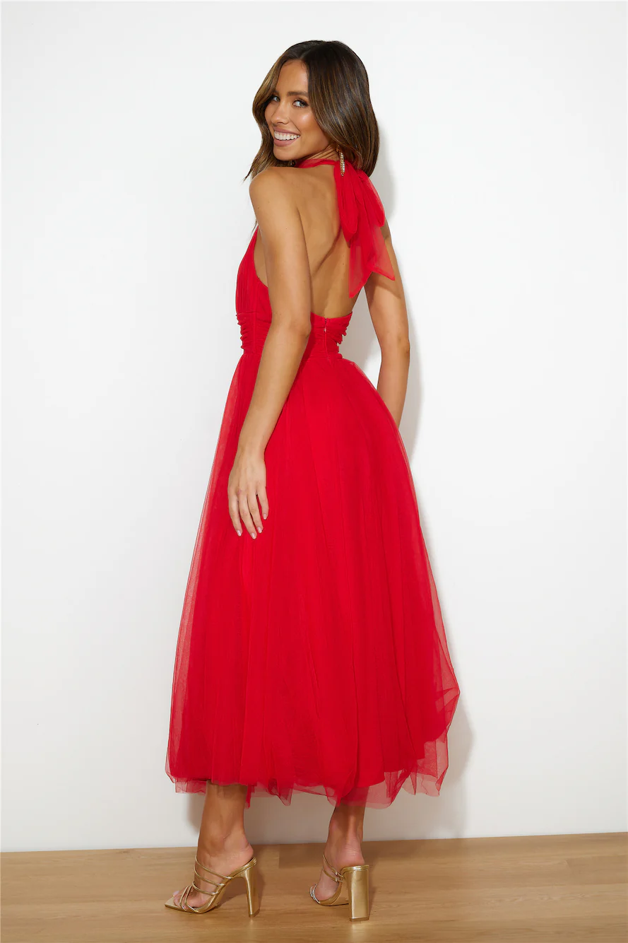 Tangled Up Maxi Dress Red