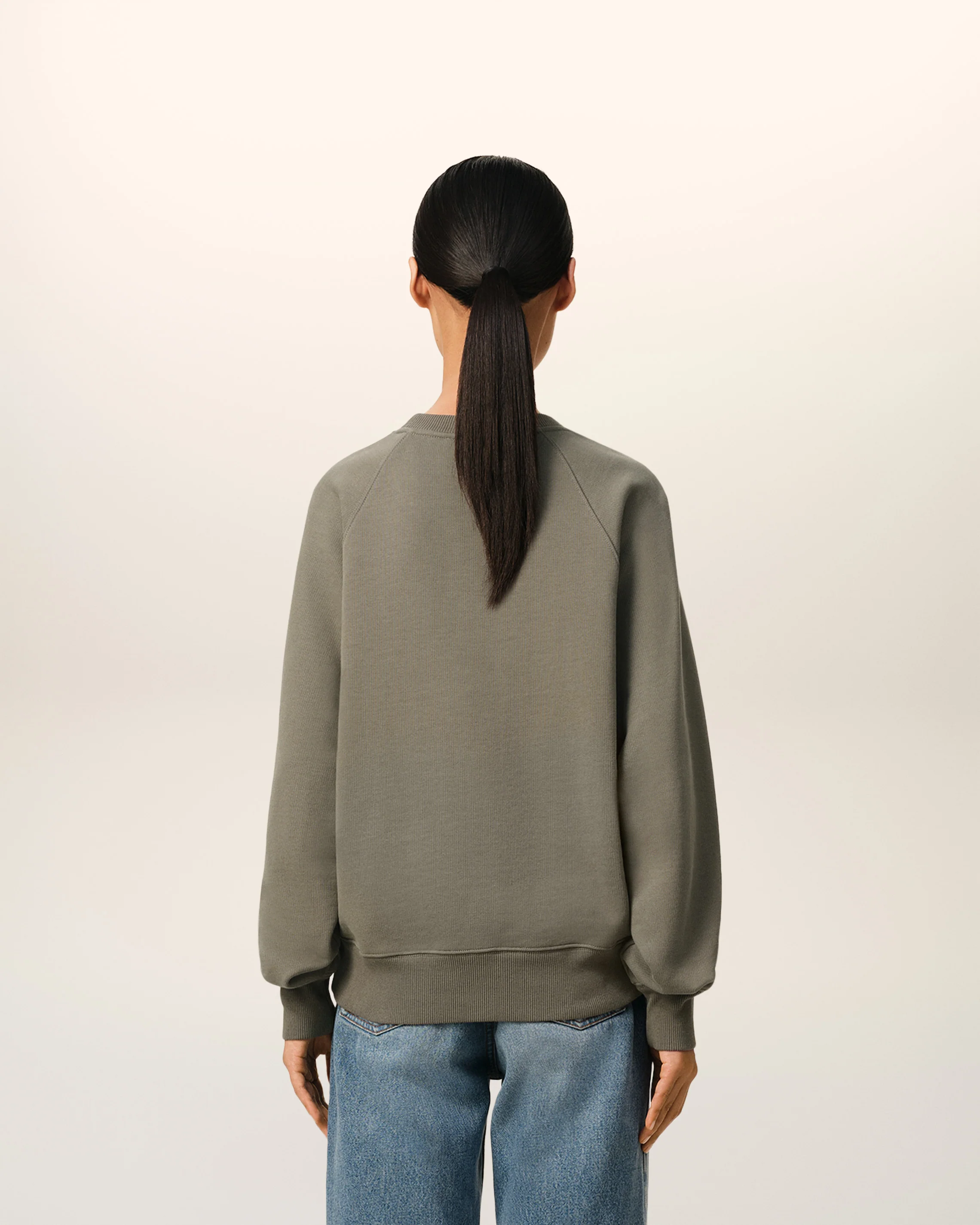 Taupe Cotton Tonal Ami de Coeur Sweatshirt