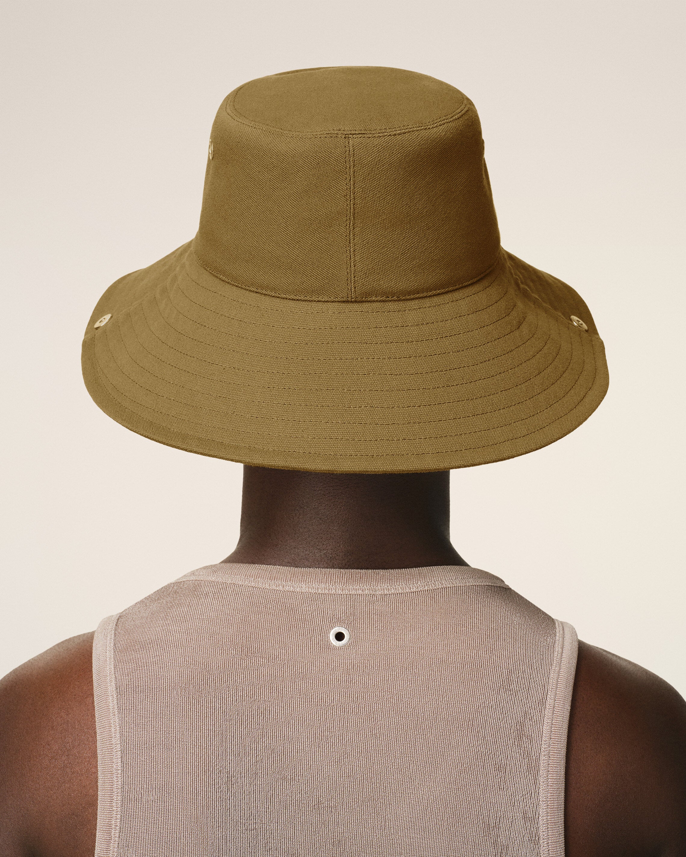 Khaki Cotton Ami de Coeur Plate Hat