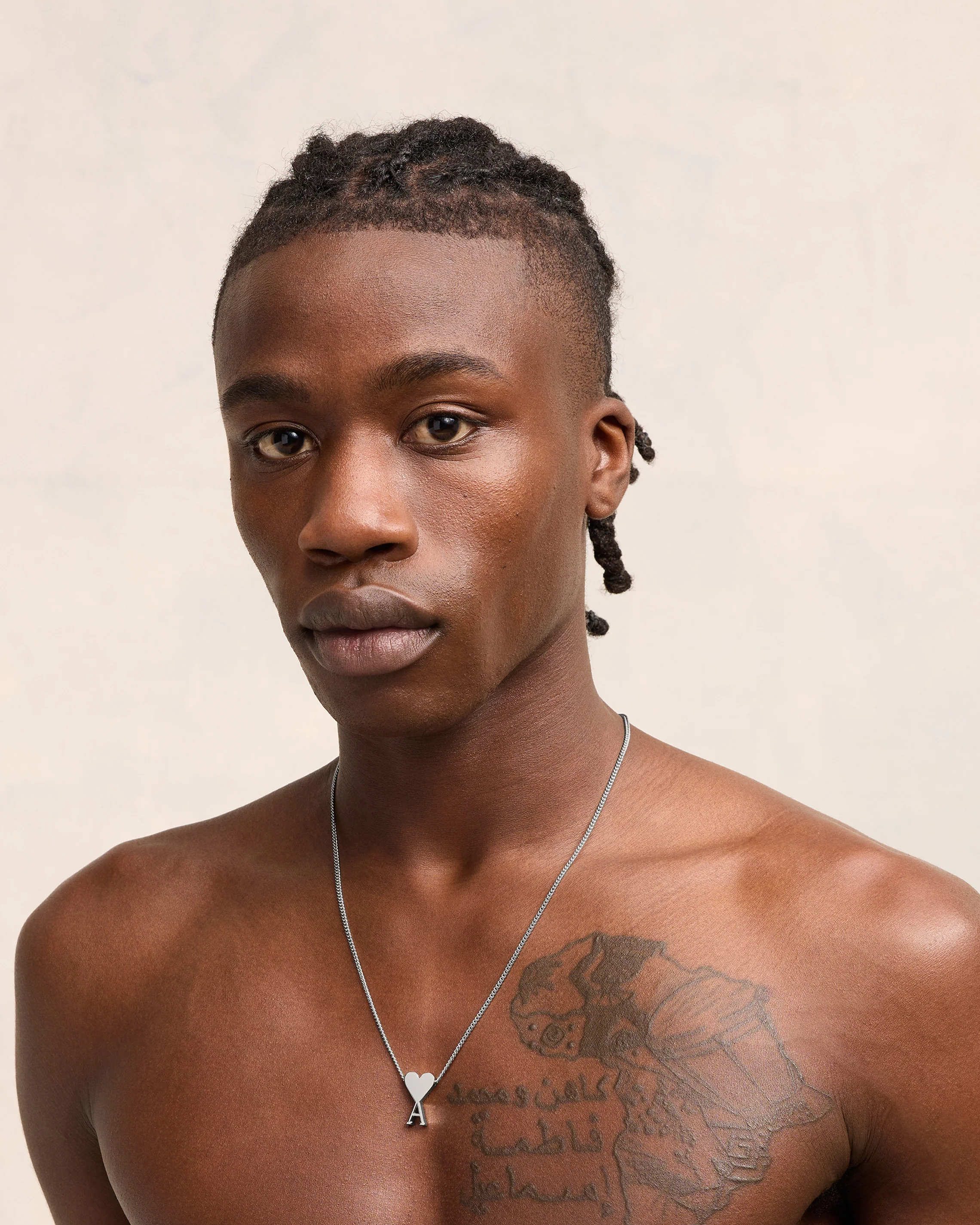 Silver Brass Ami de Coeur Pendant Necklace