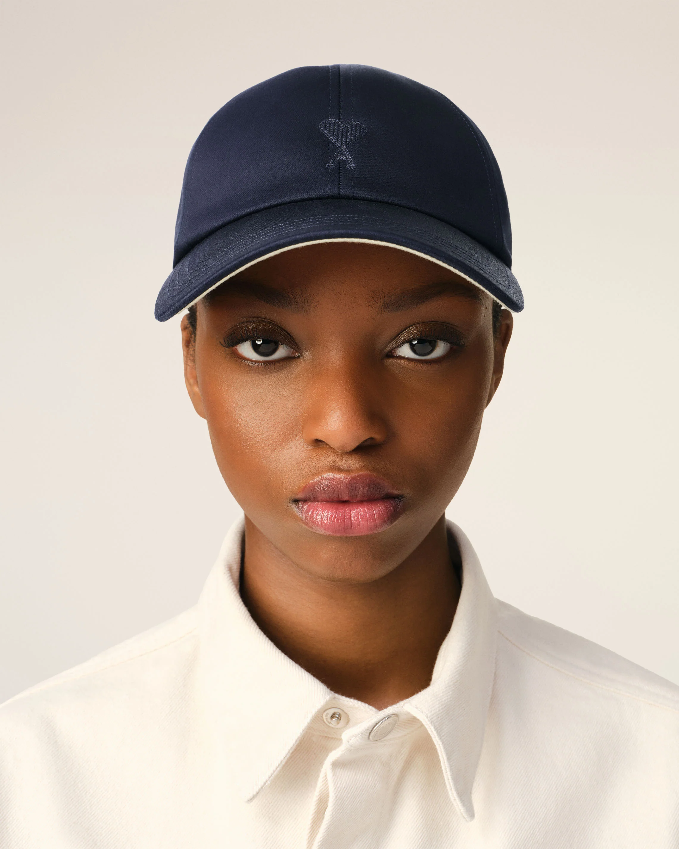 Navy Cotton Tonal Ami de Coeur Embroidery Cap