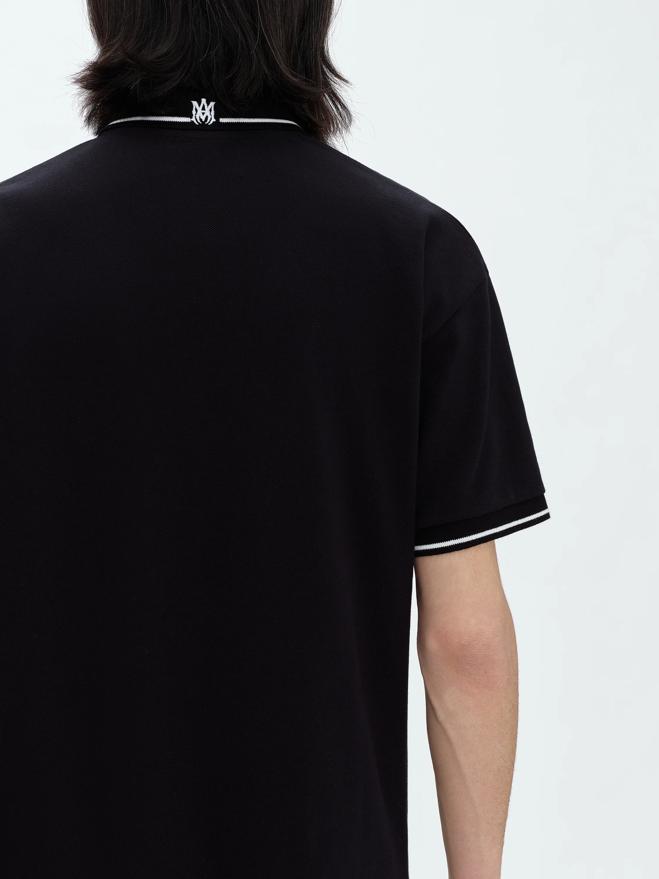 AMIRI ARTS DISTRICT PIQUE POLO - BLACK