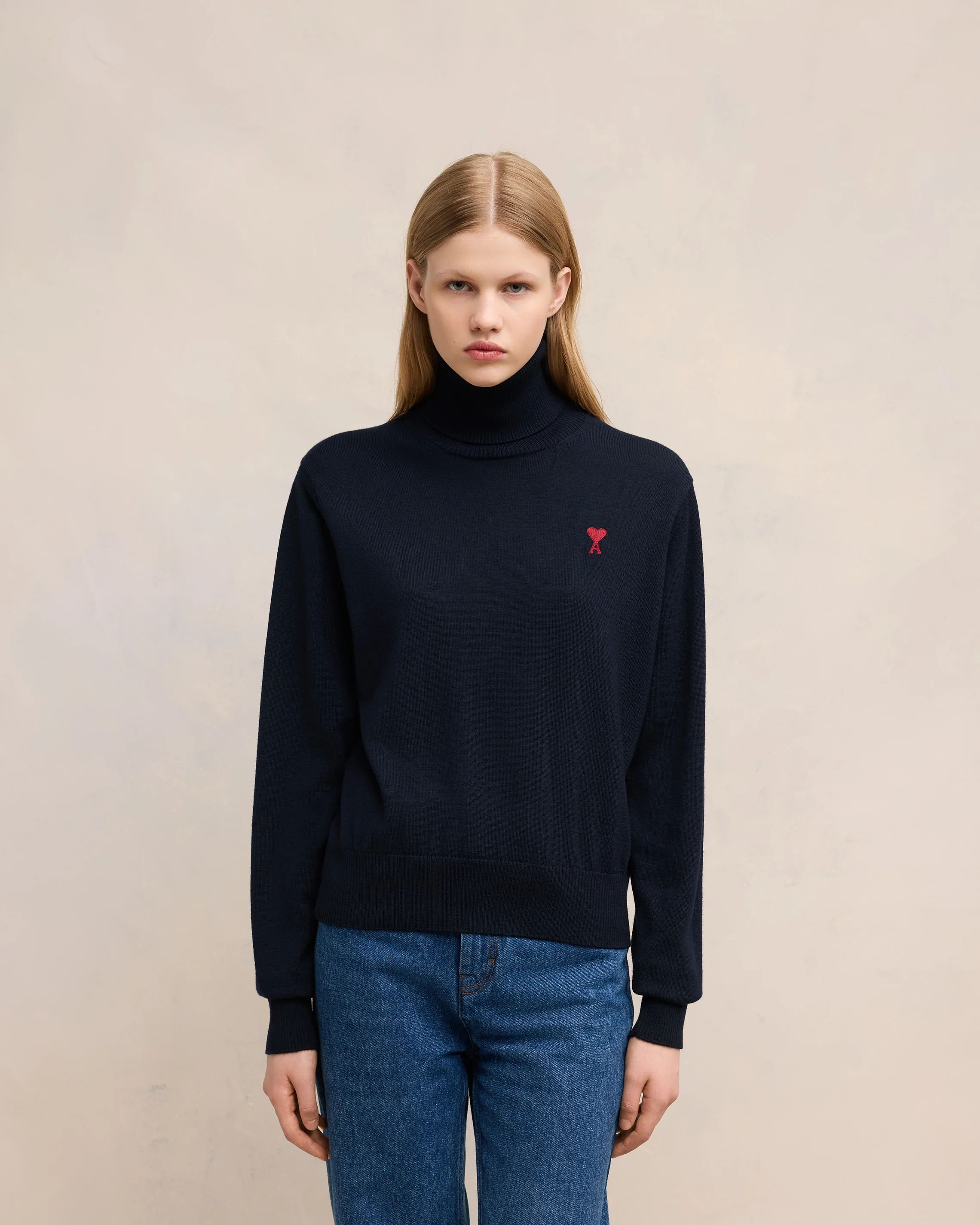 Red Ami de Coeur Turtle Neck Sweater