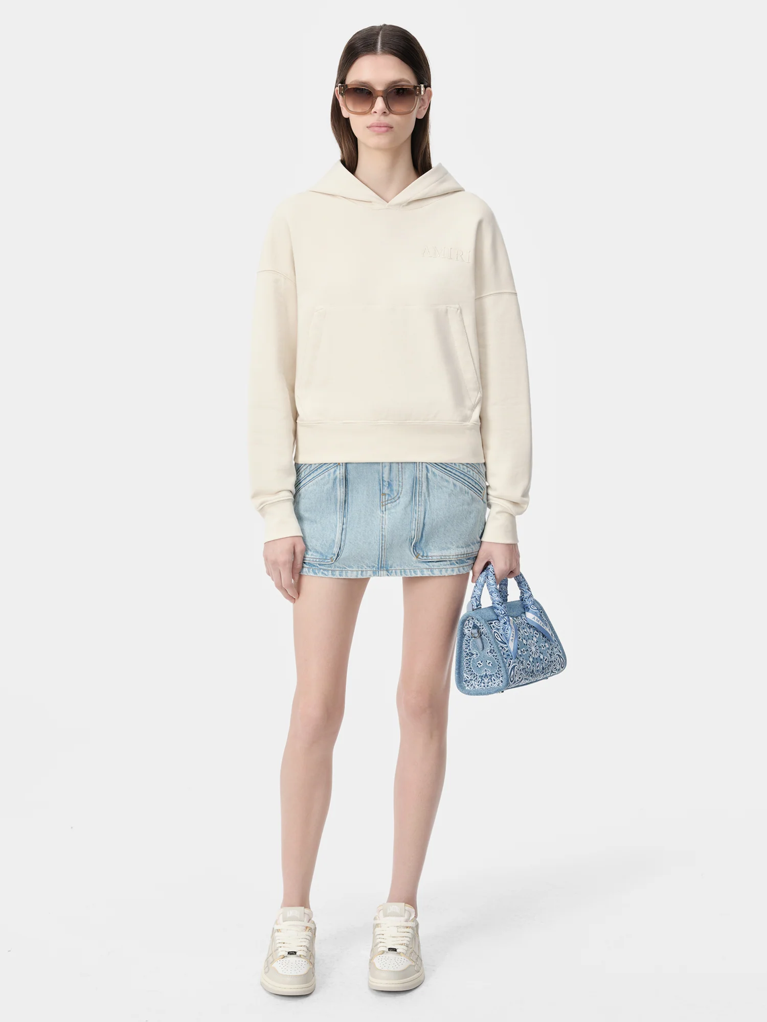 WOMEN - WOMEN'S AMIRI EMBROIDERED HOODIE - Alabaster