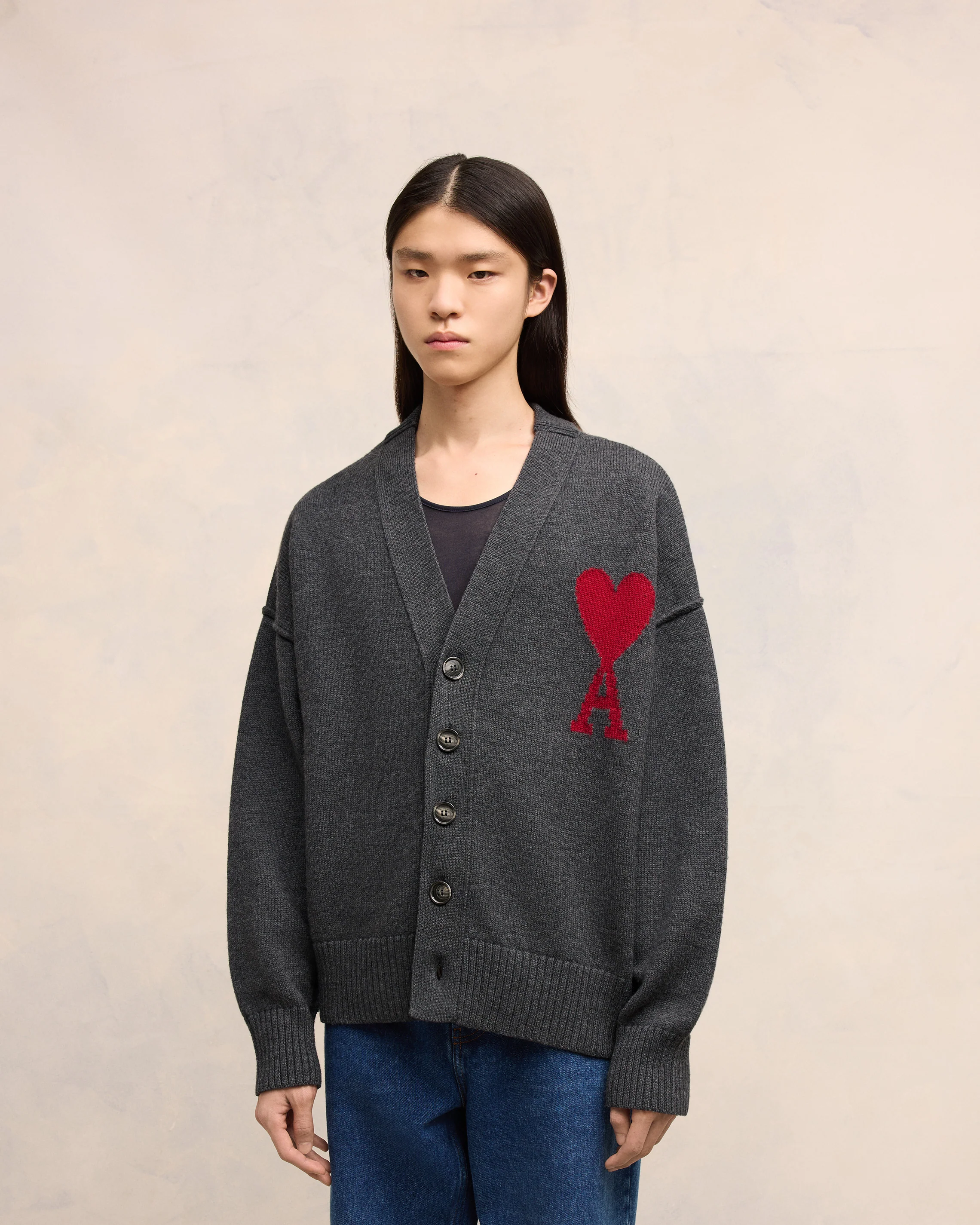 Grey Wool Ami de Coeur Cardigan
