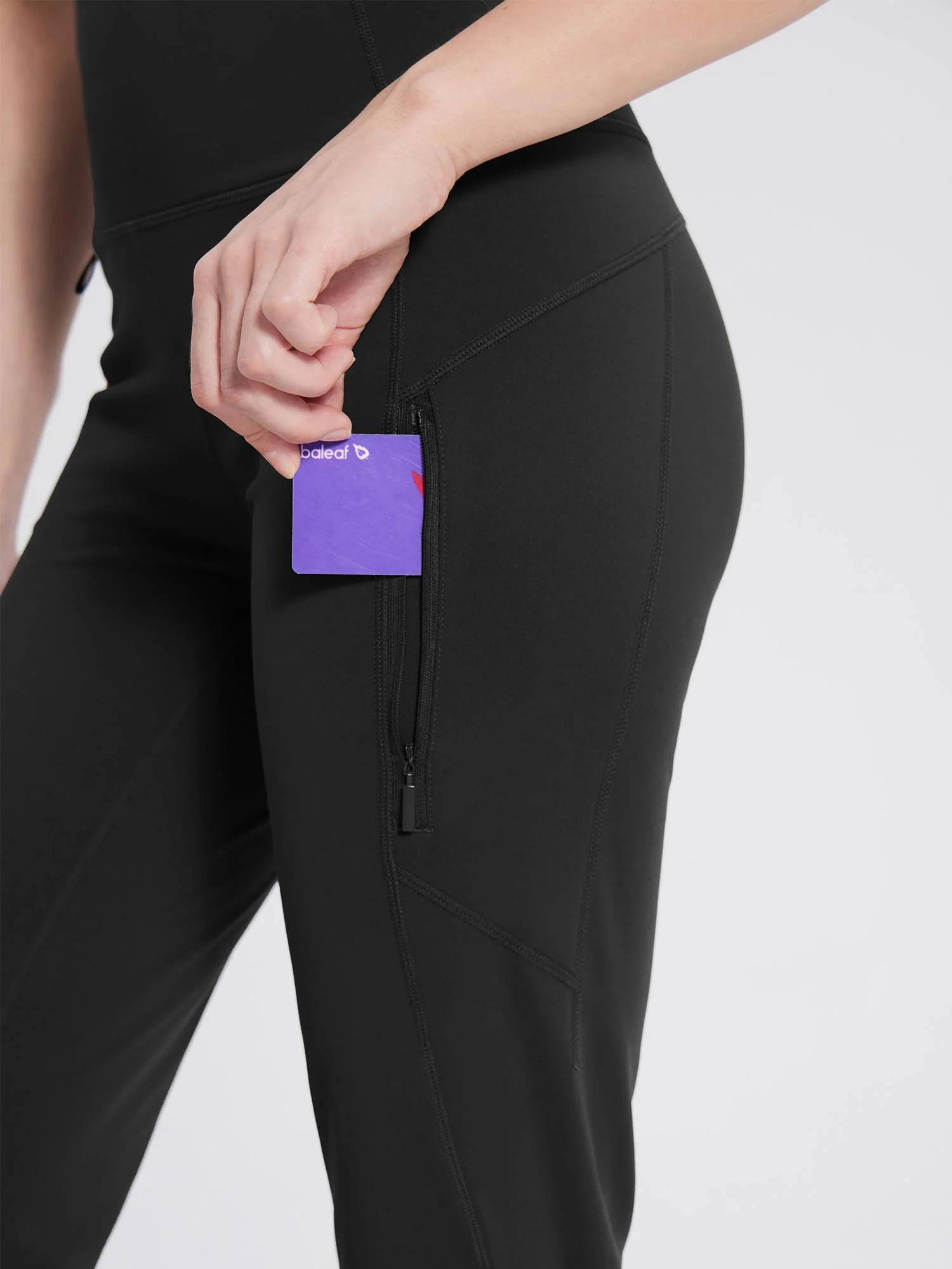 Laureate Fleece-Lined Zip Pocket Compression Flare Pants