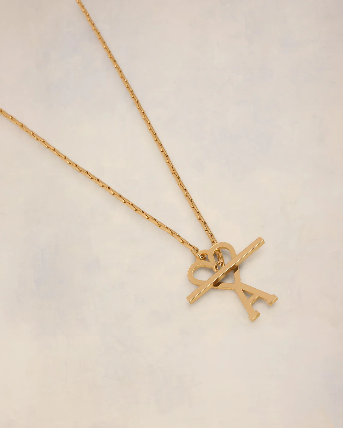 Gold Brass Ami de Coeur Chain Necklace