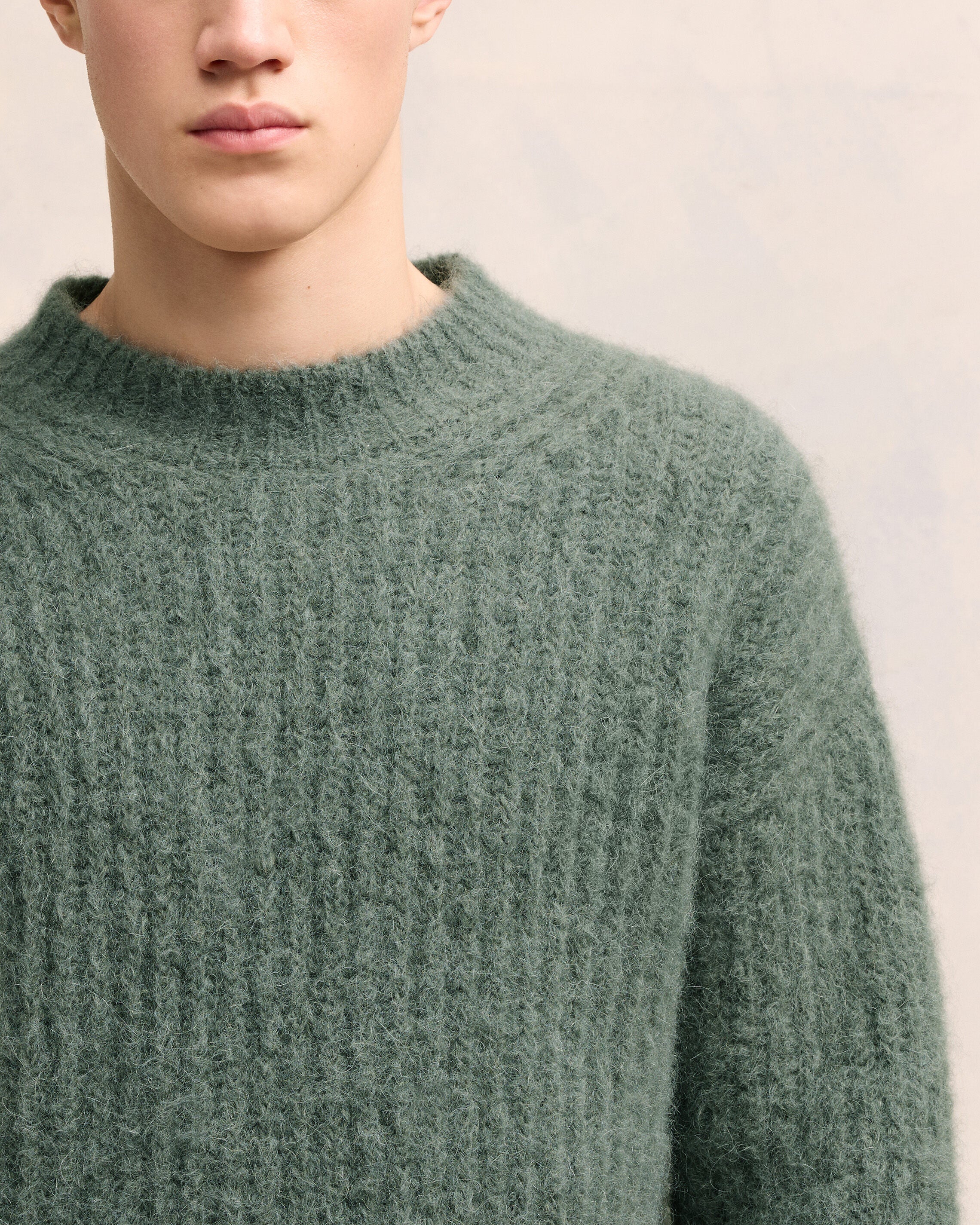 Alpaca Mohair Ribbed Sweater