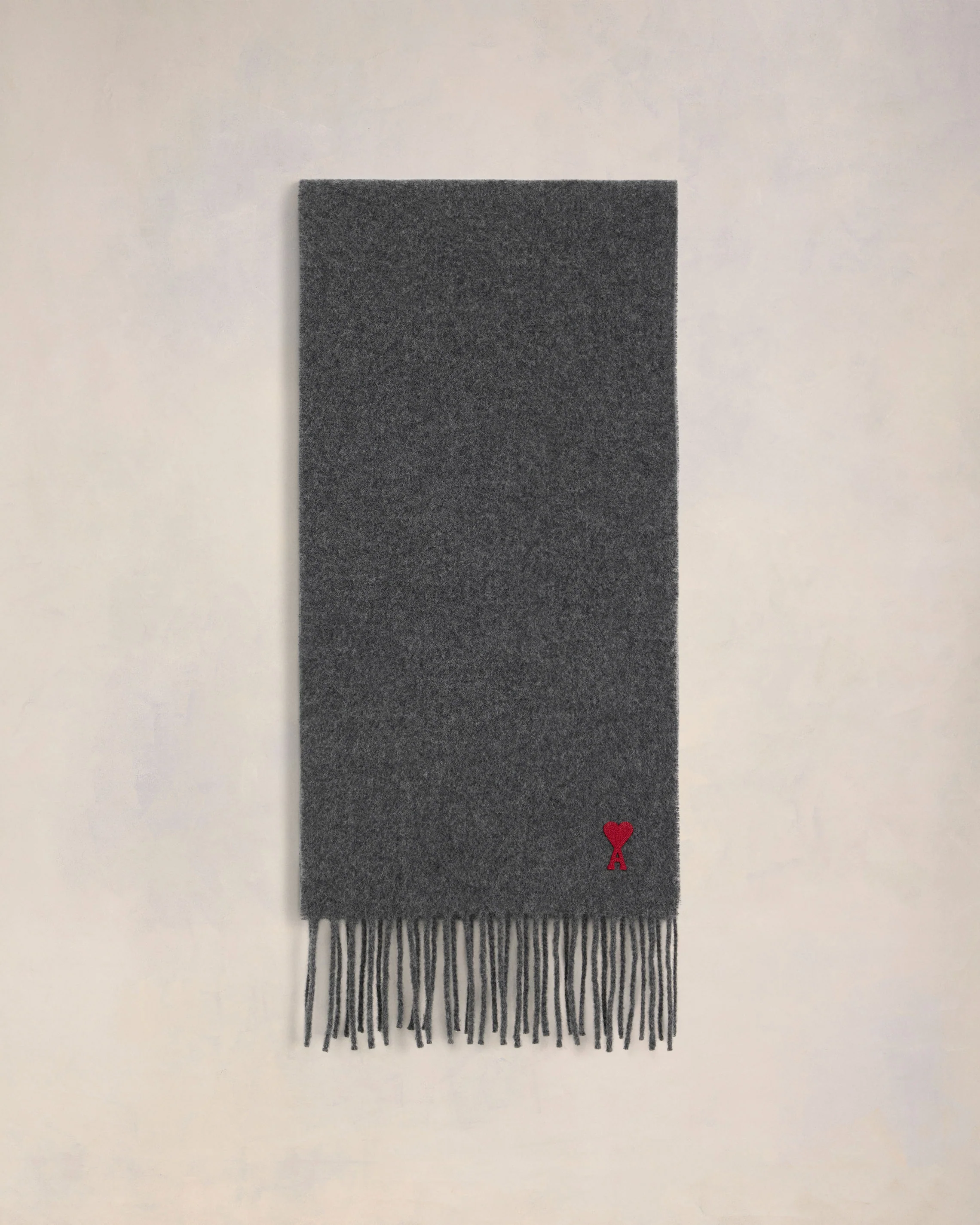 Grey Wool Ami de Coeur Scarf