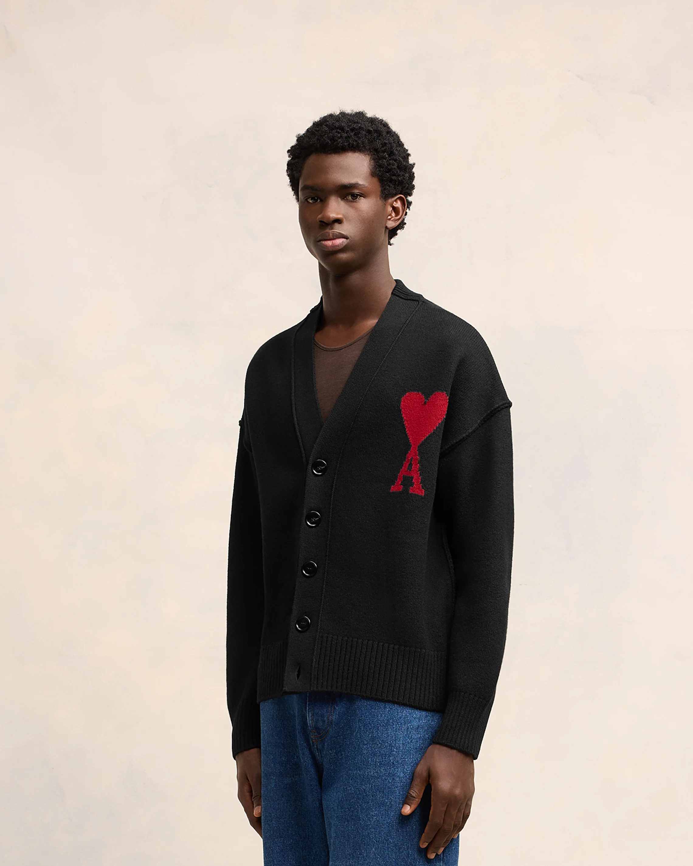 Black Wool Ami de Coeur Cardigan