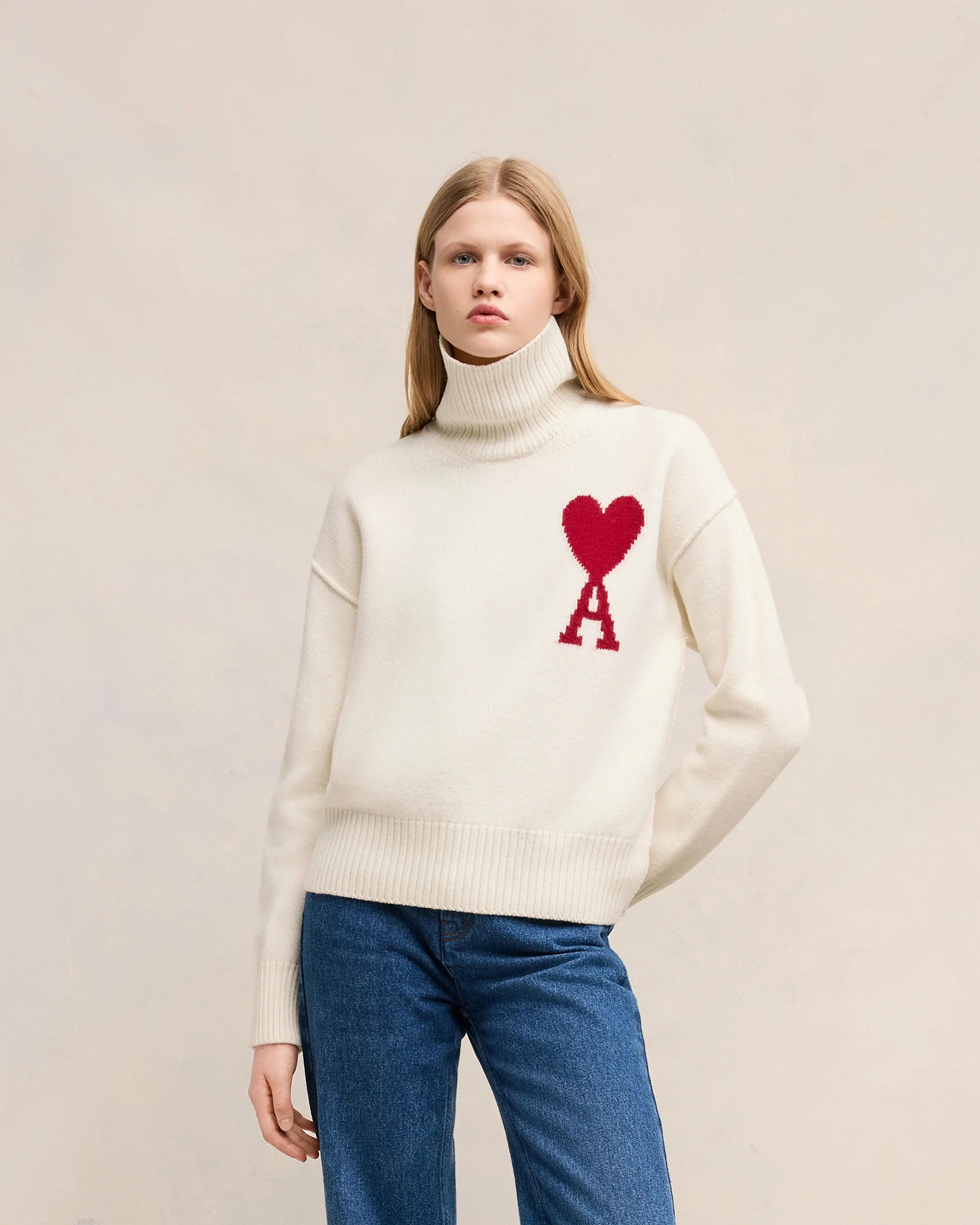 White Wool Ami de Coeur Sweater