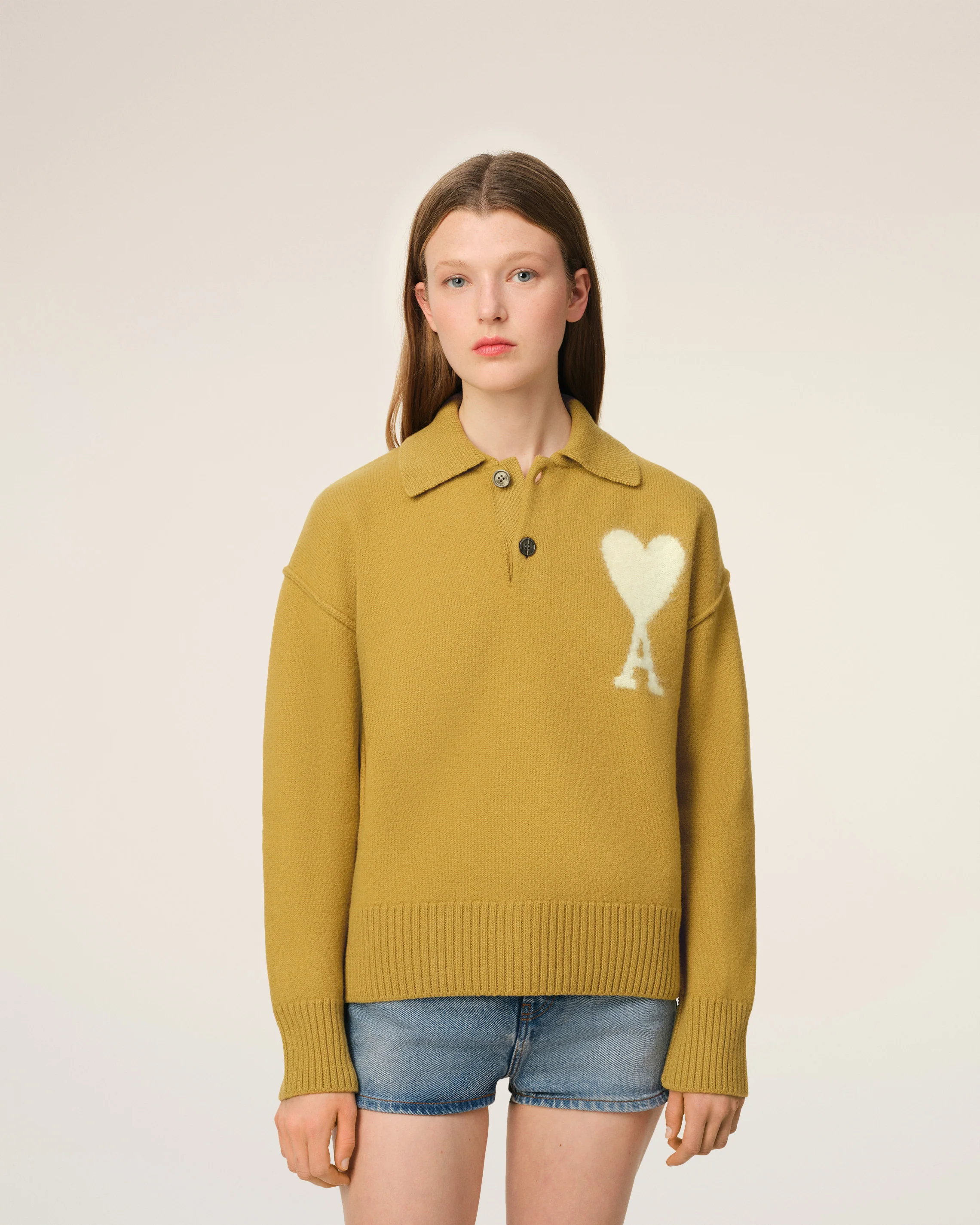 Mustard Wool Ami de Coeur Polo