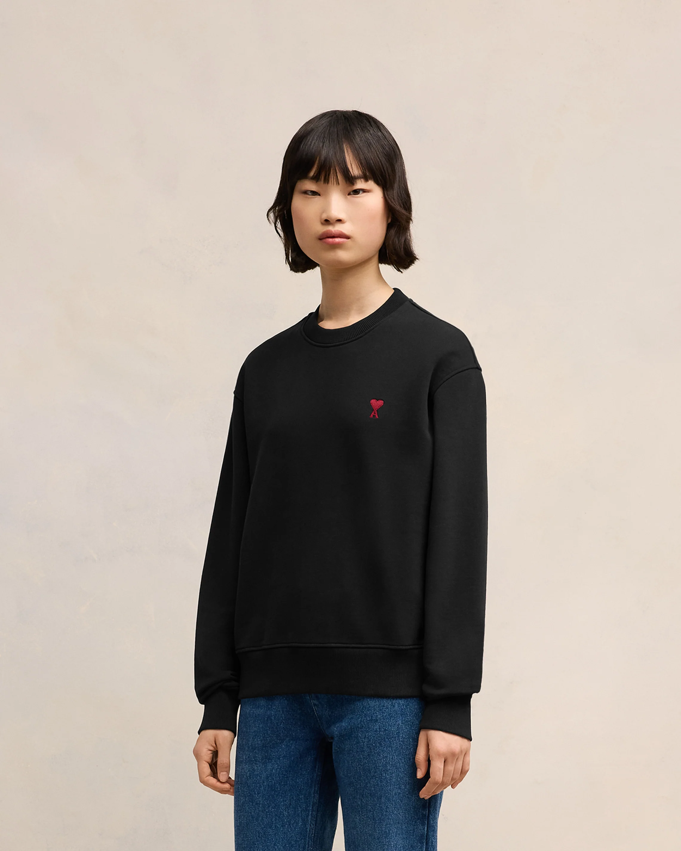 Black Cotton Ami de Coeur Sweatshirt