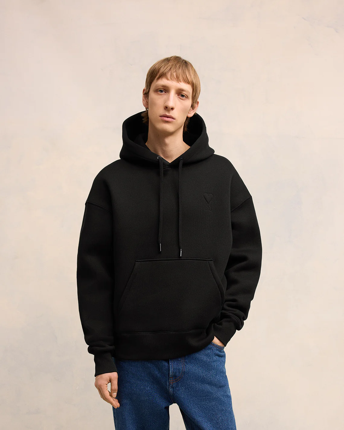 Black Cotton Ami de Coeur Hoodie