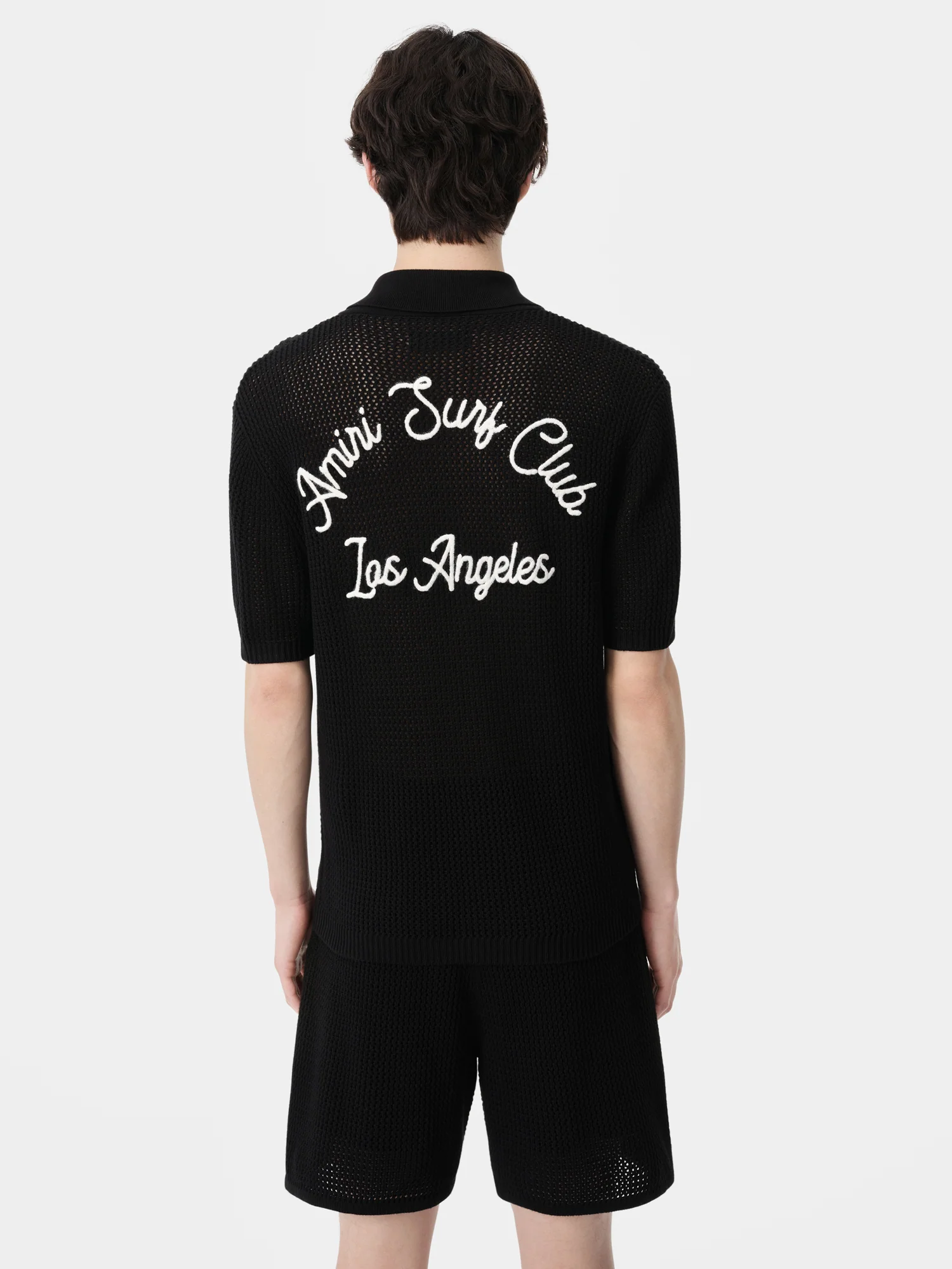 AMIRI SURF CLUB CROTCHET POLO - Black