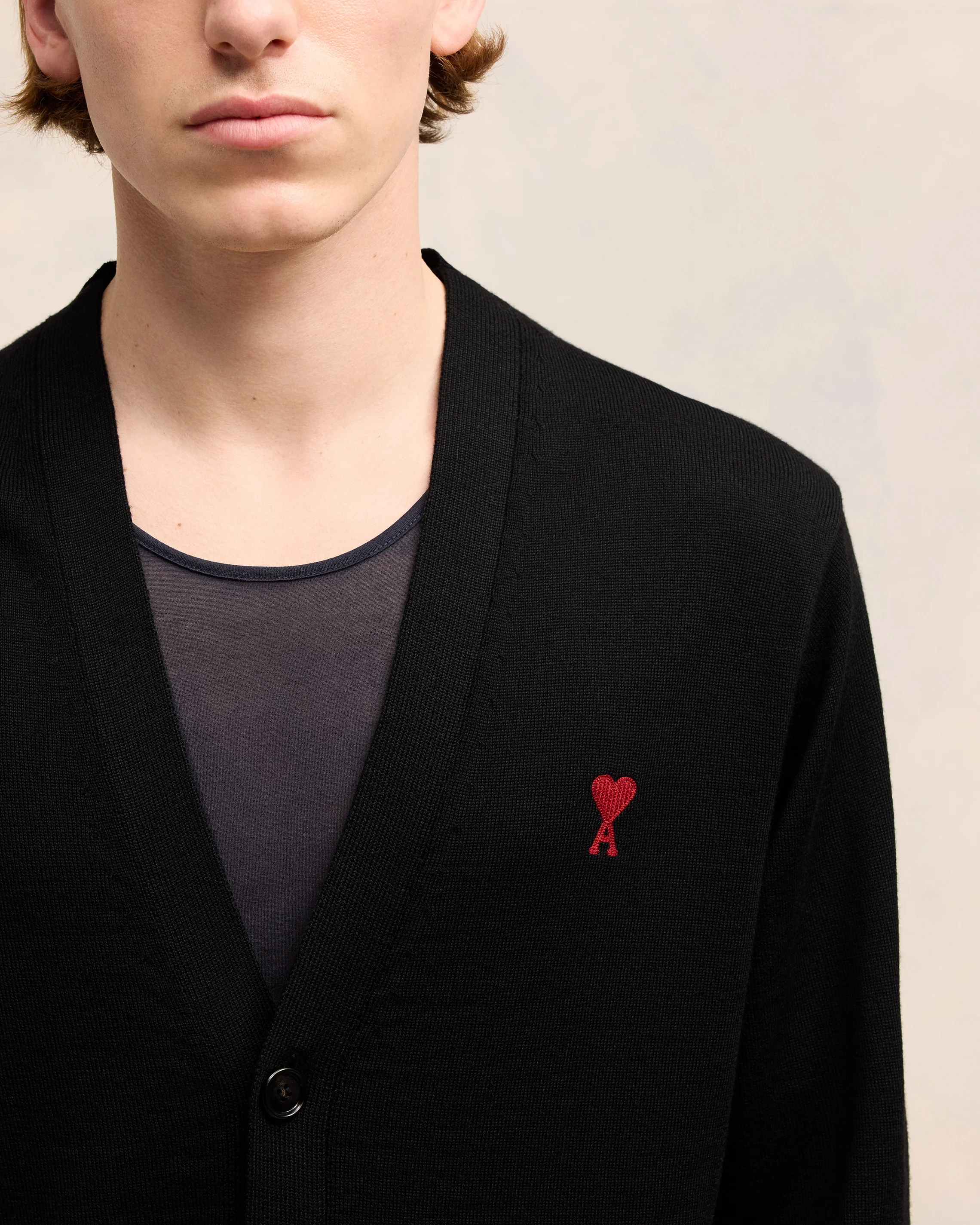 Black Wool Ami de Coeur Cardigan