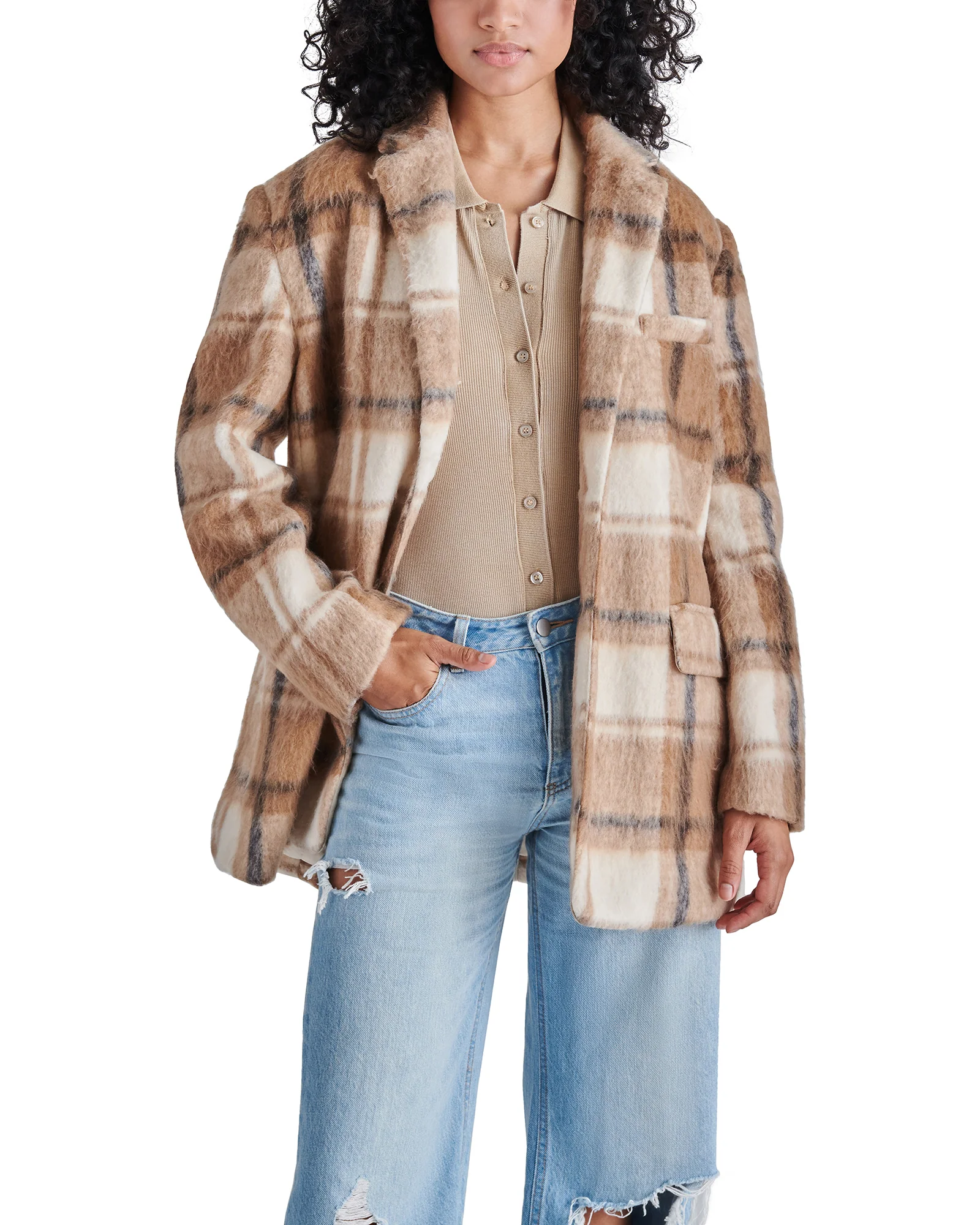 NAN BLAZER COAT TAN MULTI