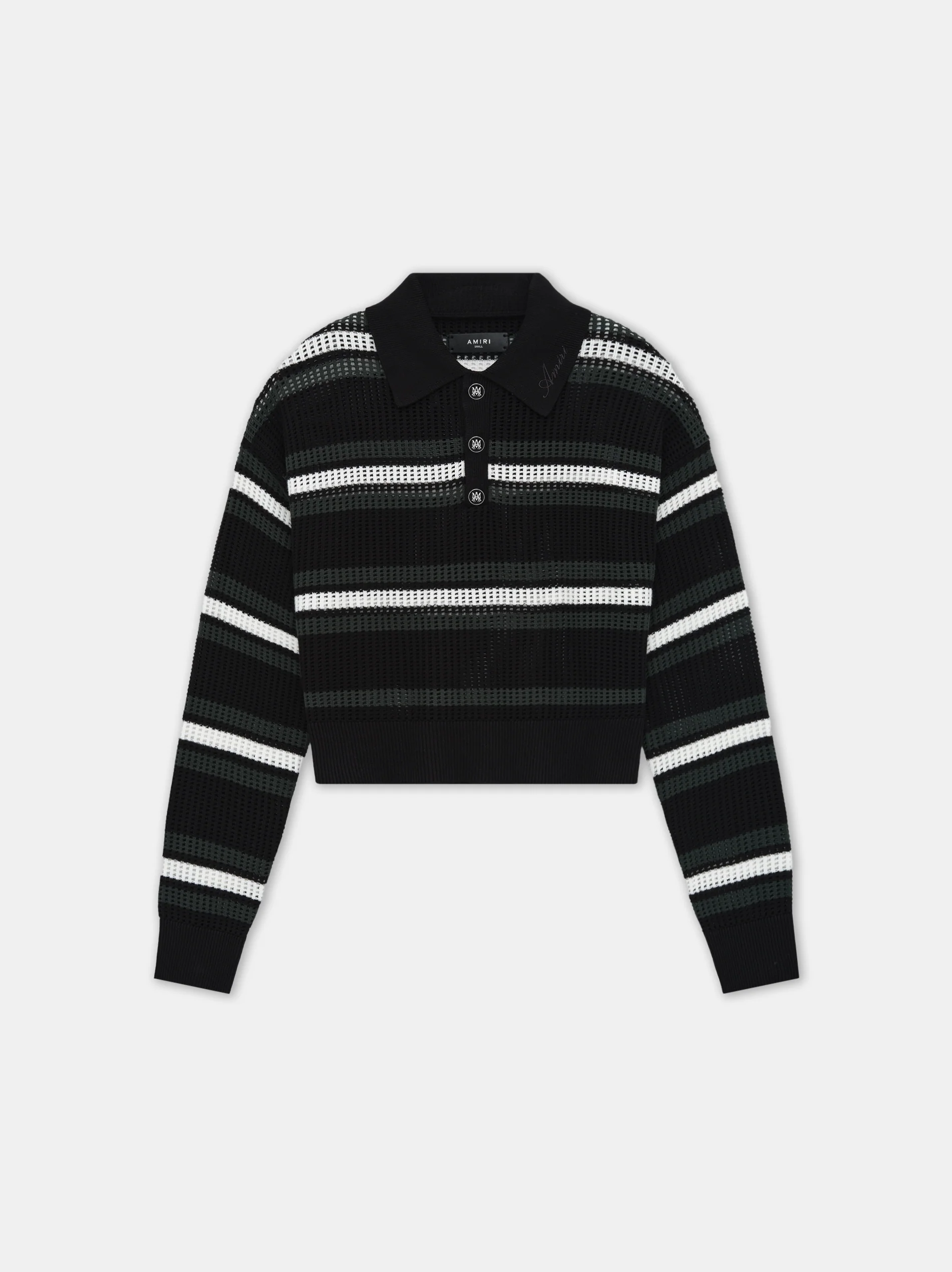 WOMEN - WOMEN'S MA LONG SLEEVE OVERSIZED POLO - Black Multi