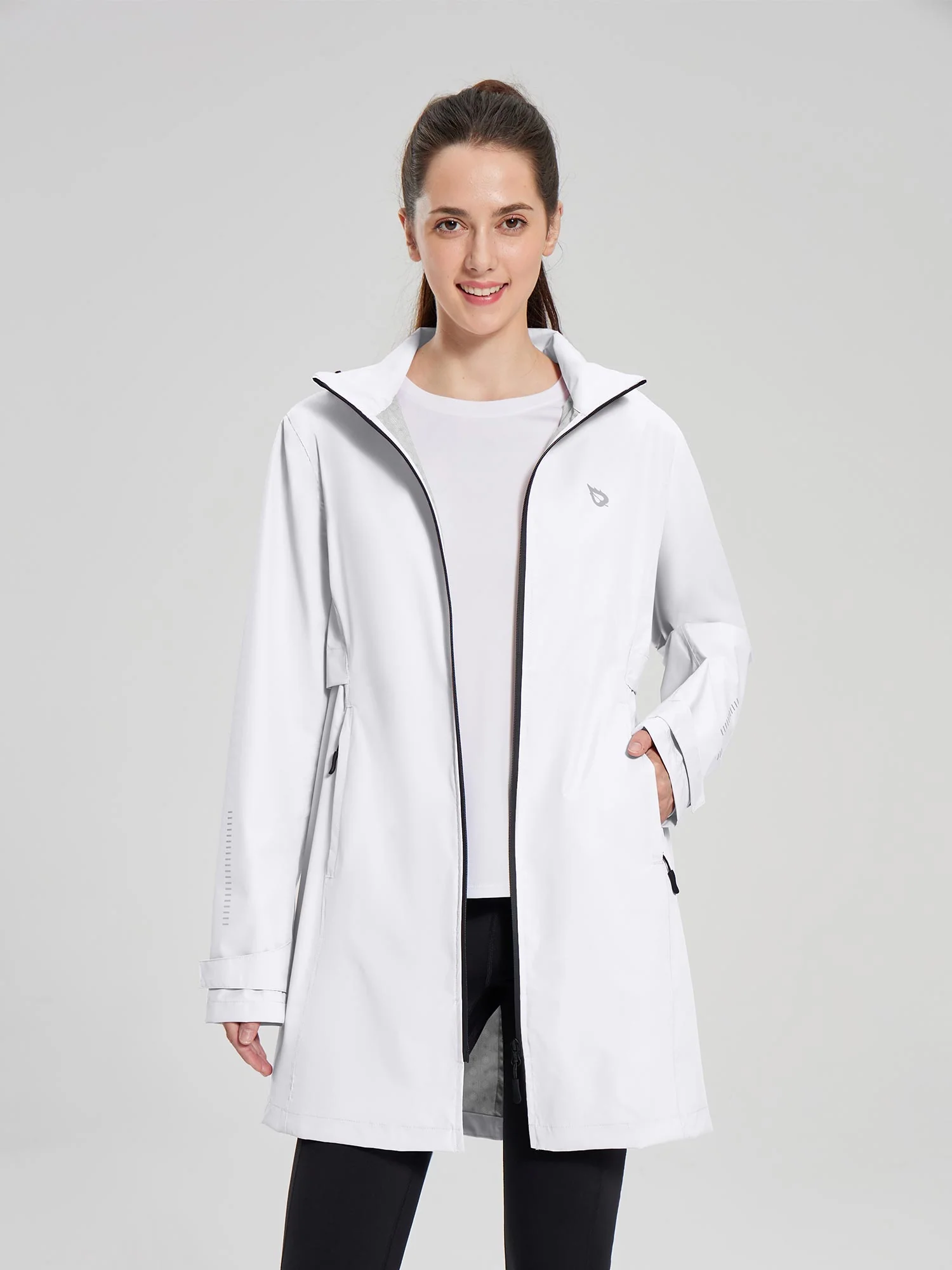 Flyleaf Mid-Length Hooded Waterproof Jacket