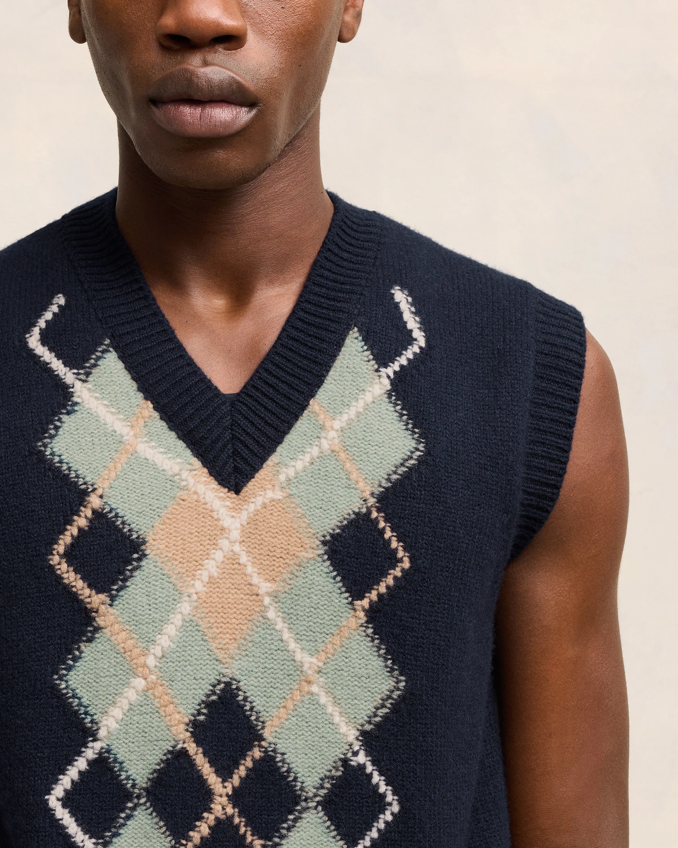 Argyle Sleeveless Sweater