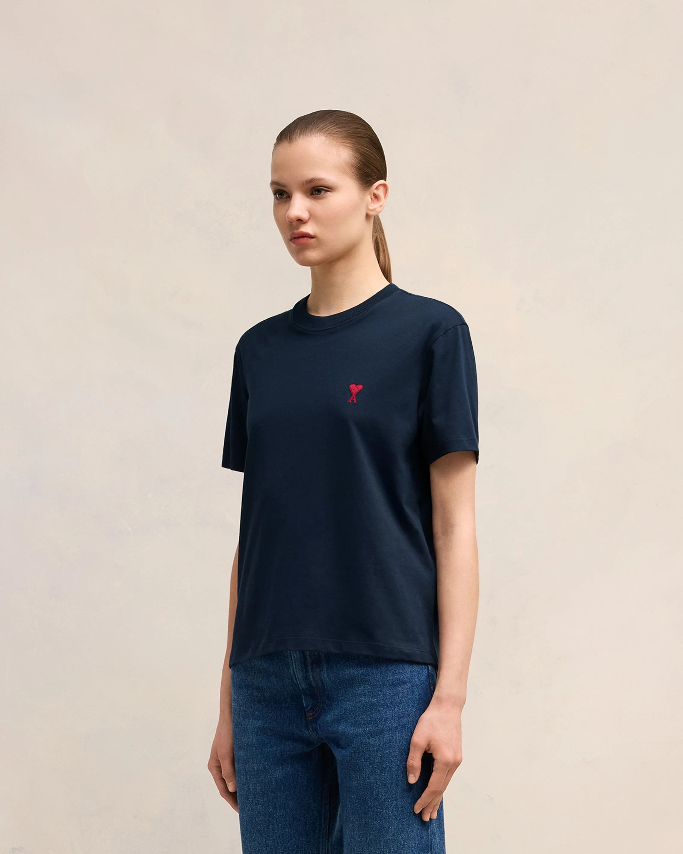 Navy Cotton Ami de Coeur T-Shirt