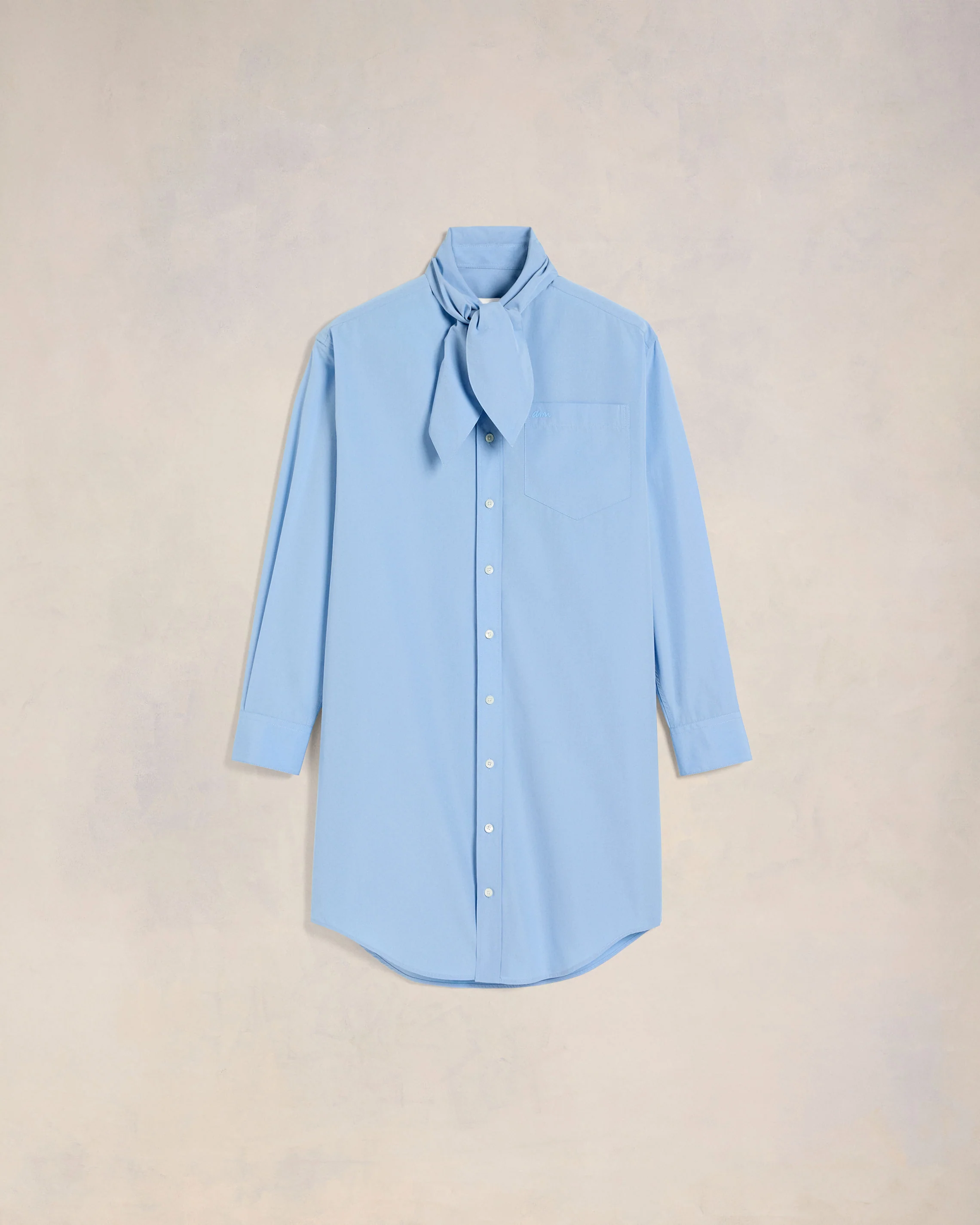 Scarf Collar Shirt Dress