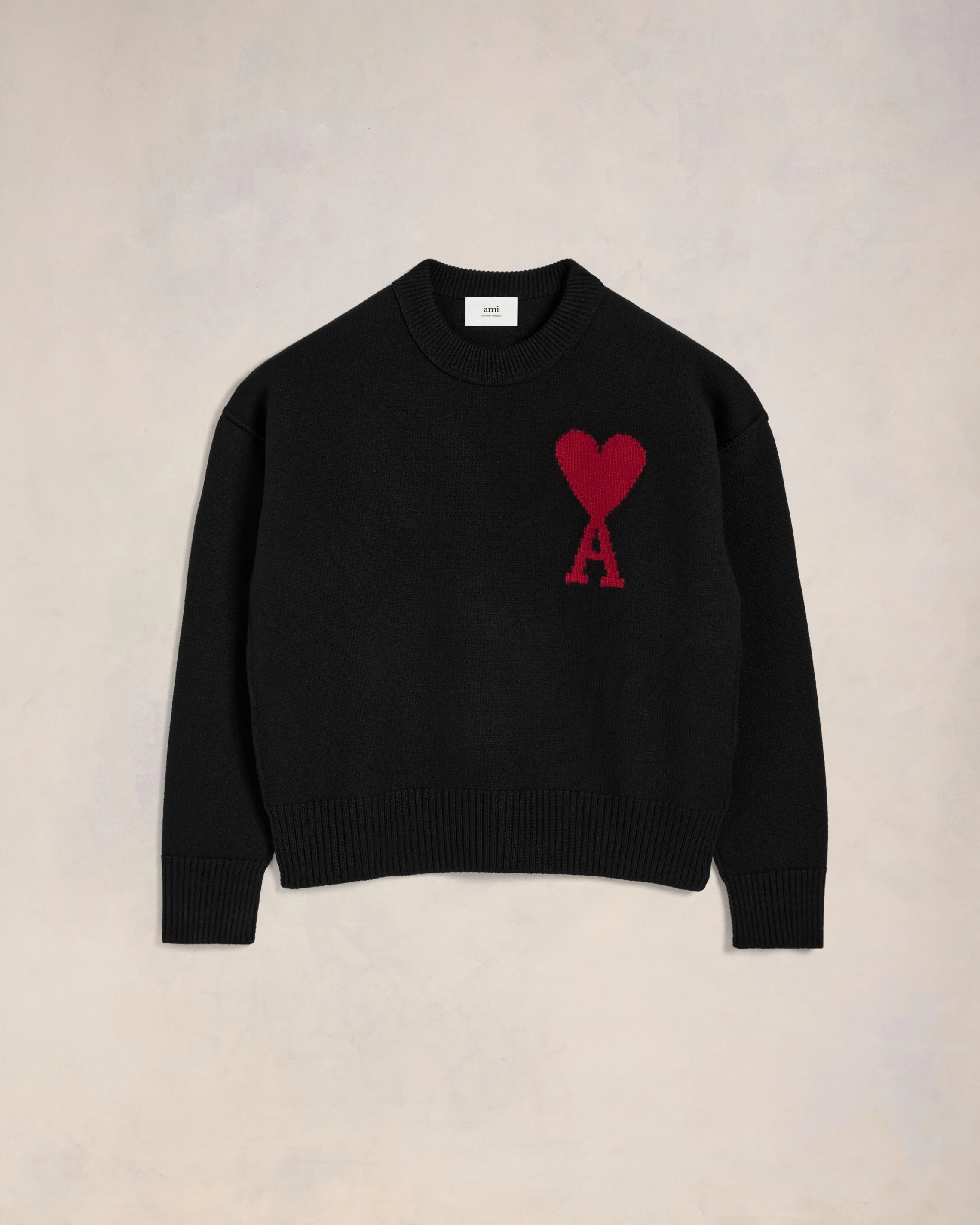 Black Wool Ami de Coeur Sweater