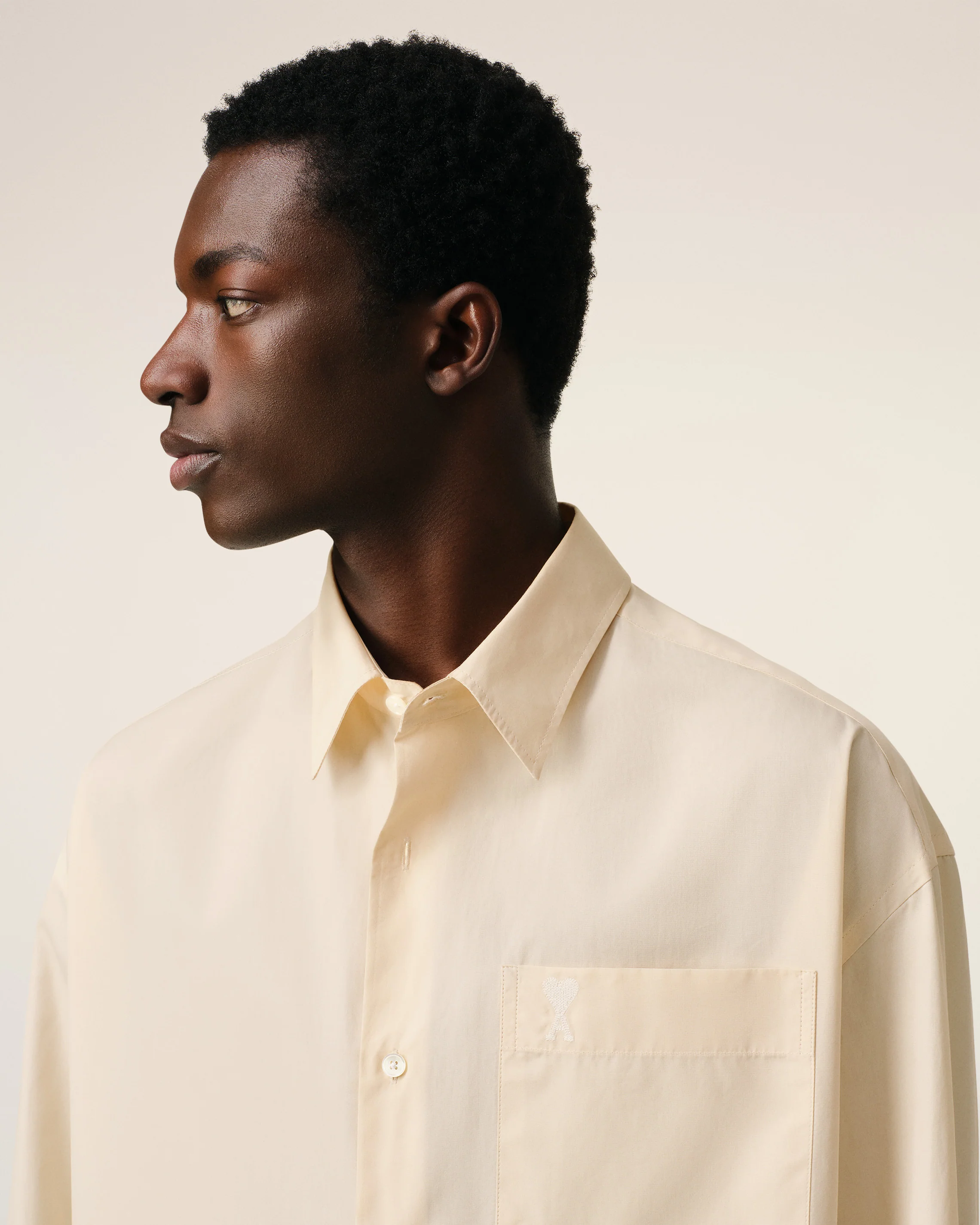 Beige Cotton Ami de Coeur Boxy Shirt