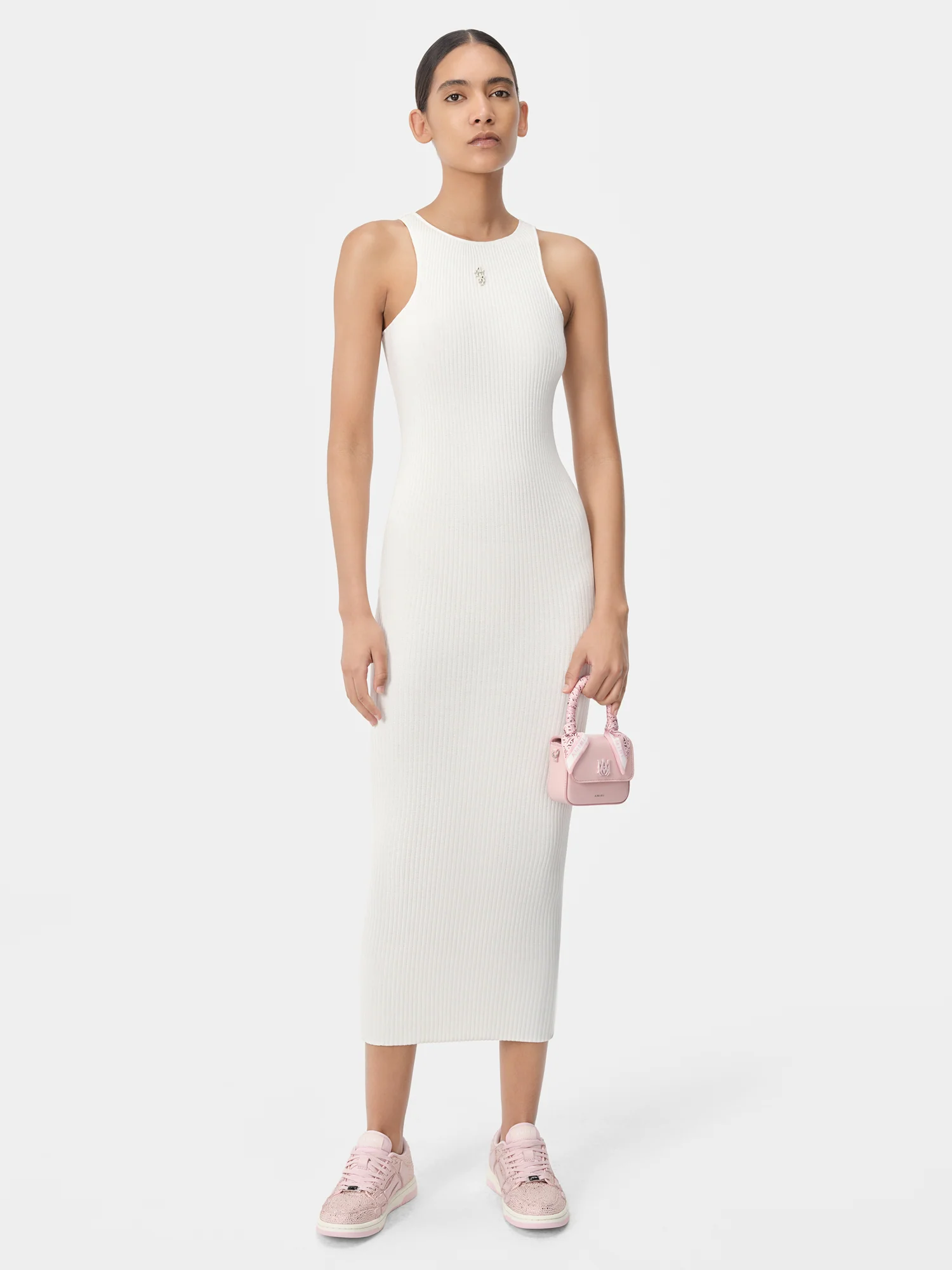 WOMEN - WOMEN'S AMIRI STACKED MAXI DRESS - Alabaster