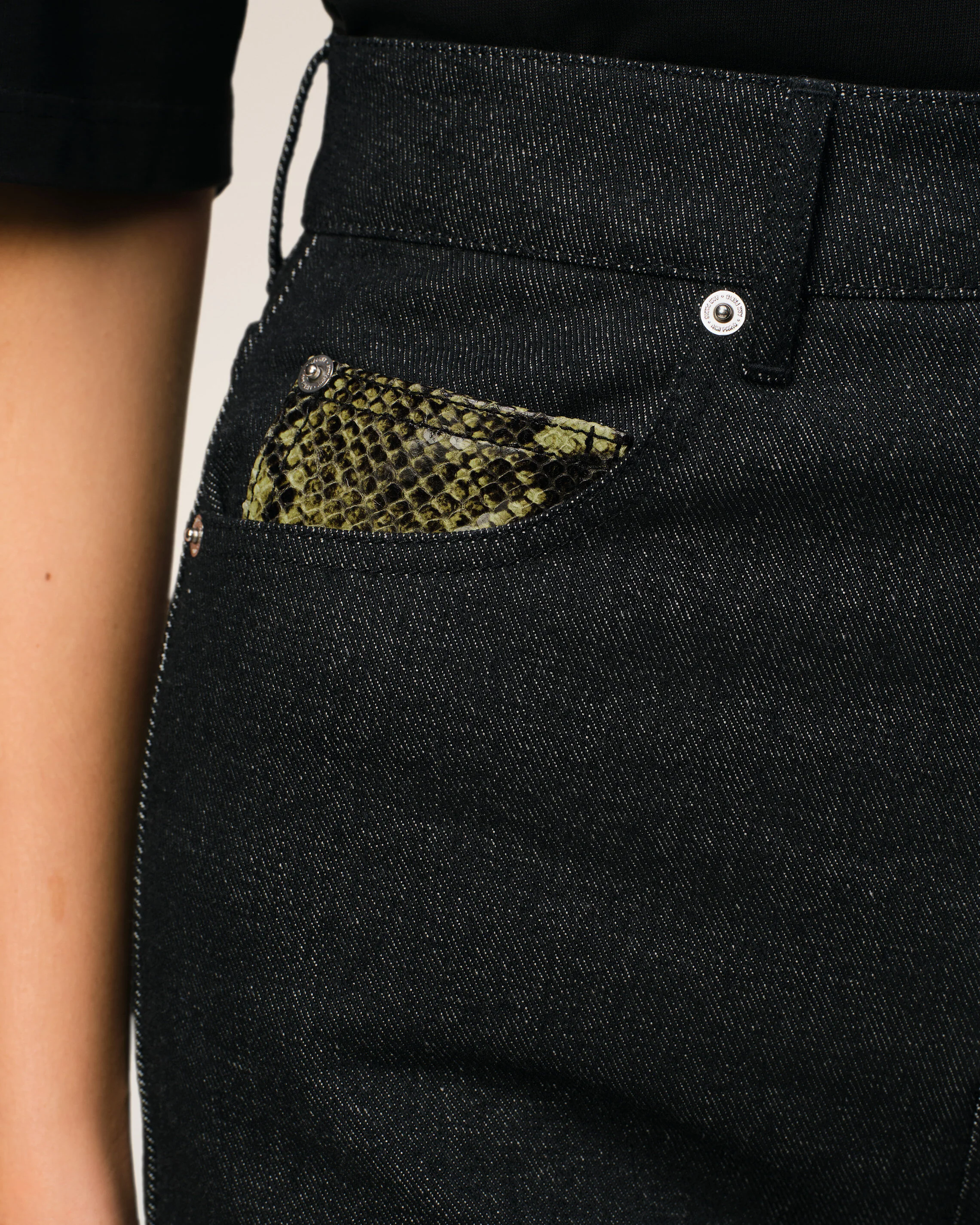 Black Cotton Flare Fit Jeans