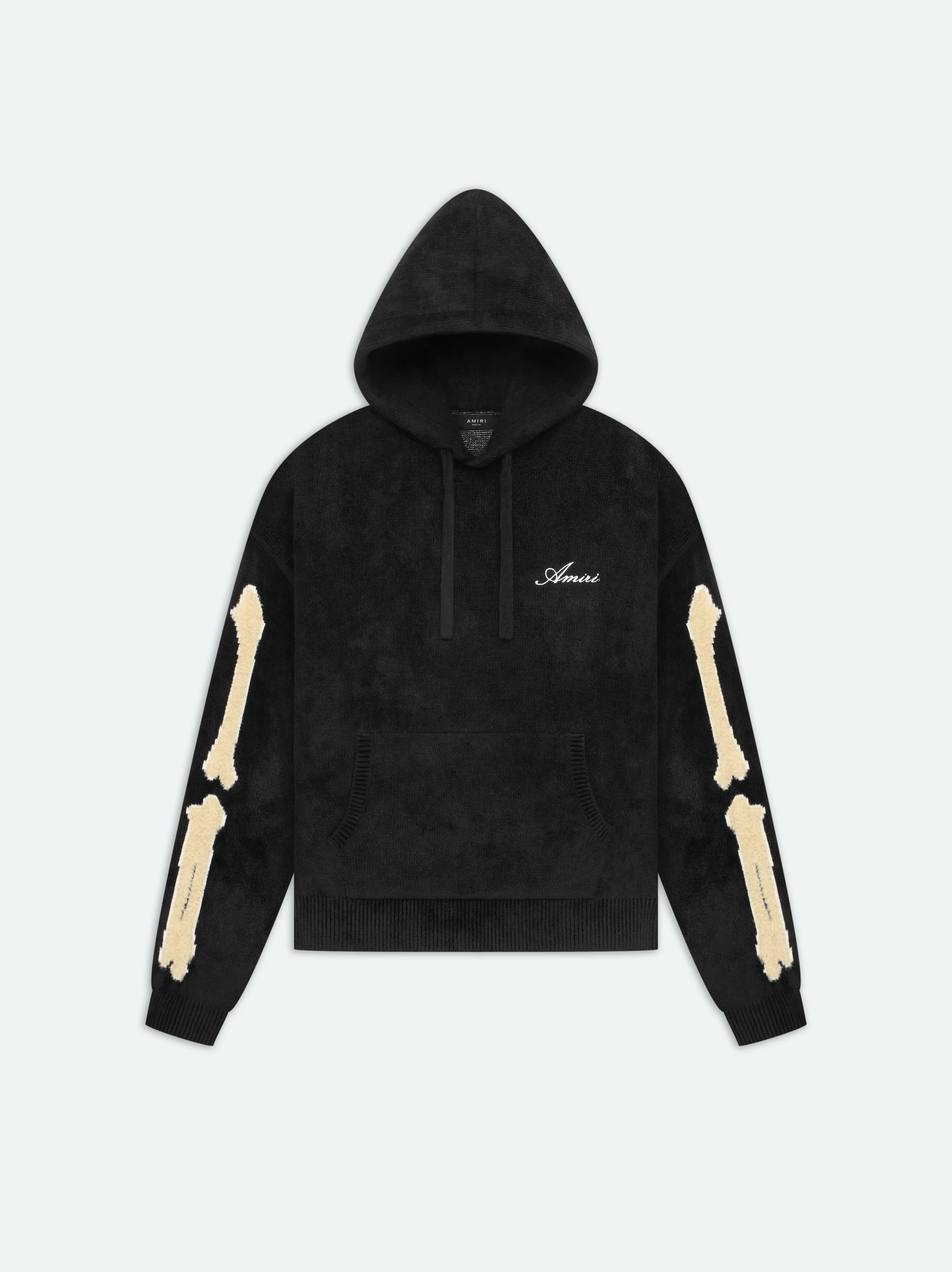 BONES SLEEVES HOODIE - Black