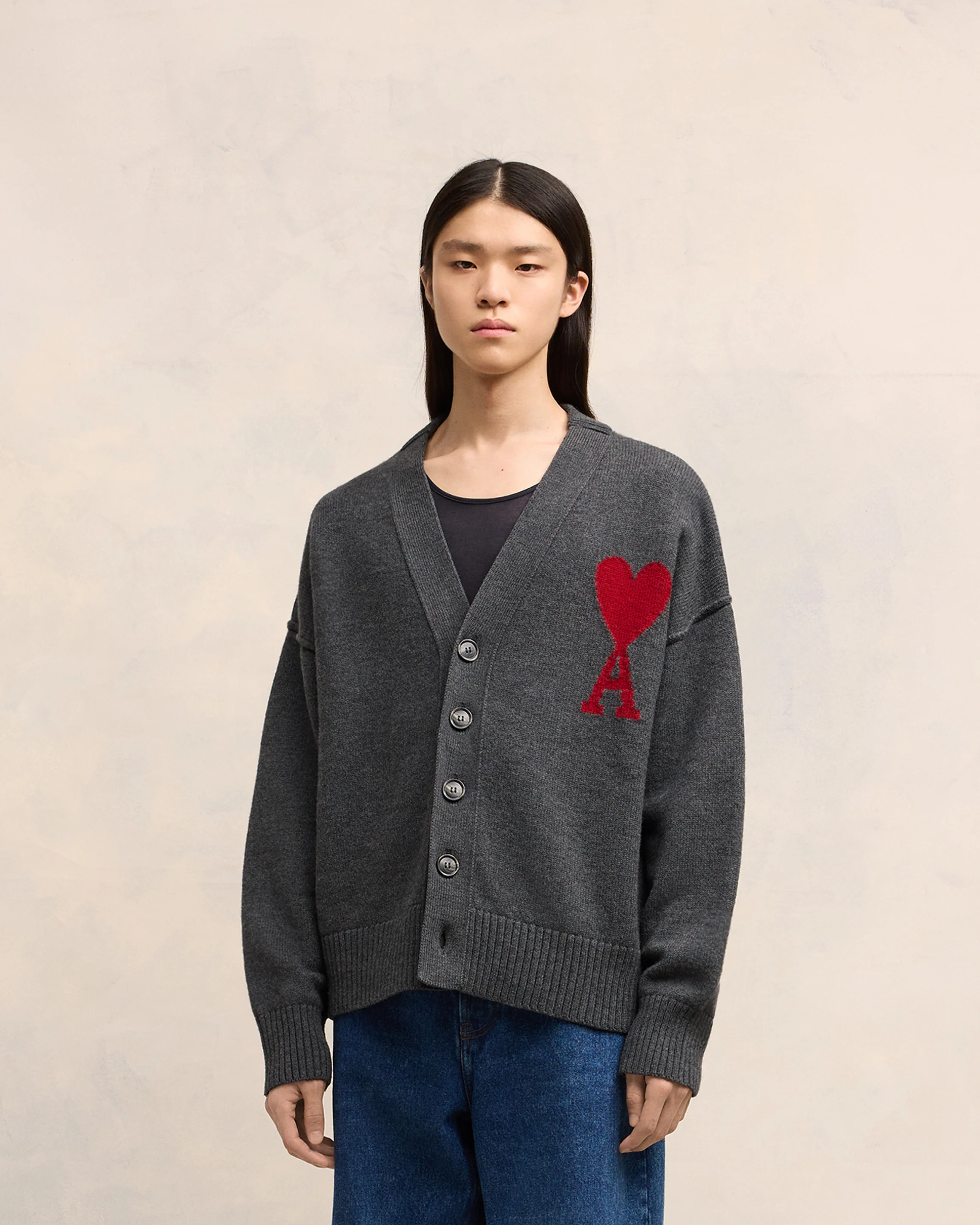 Grey Wool Ami de Coeur Cardigan