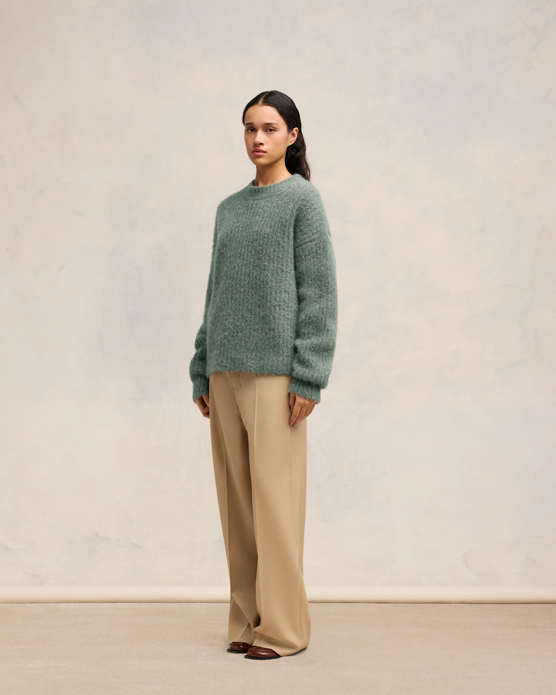 Alpaca Mohair Ribbed Sweater