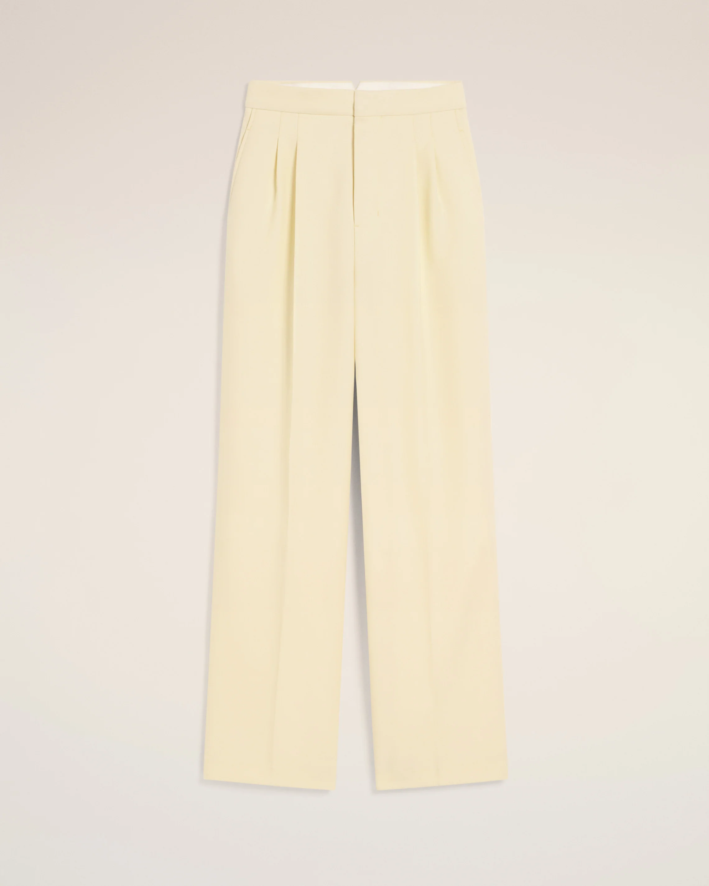 Yellow Wool High Waist Large Trousers