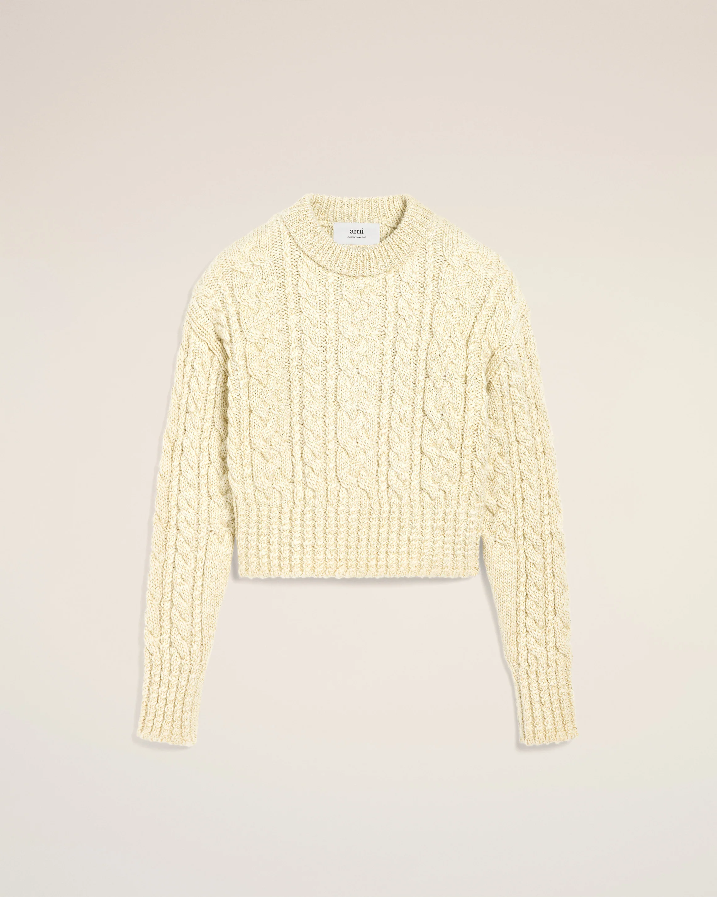 Cable Lurex Knit Short Sweater