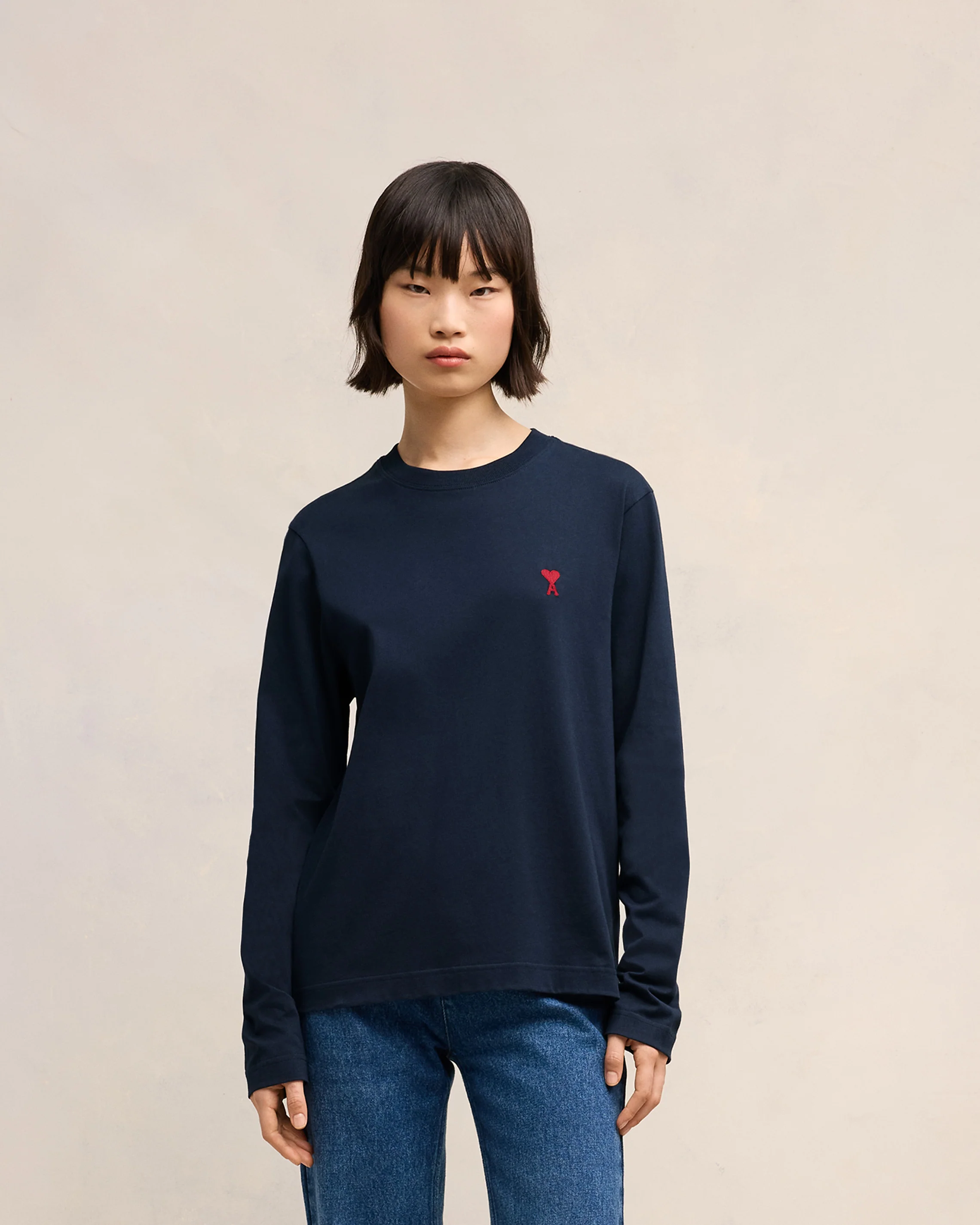 Navy Cotton Ami de Cœur T-Shirt