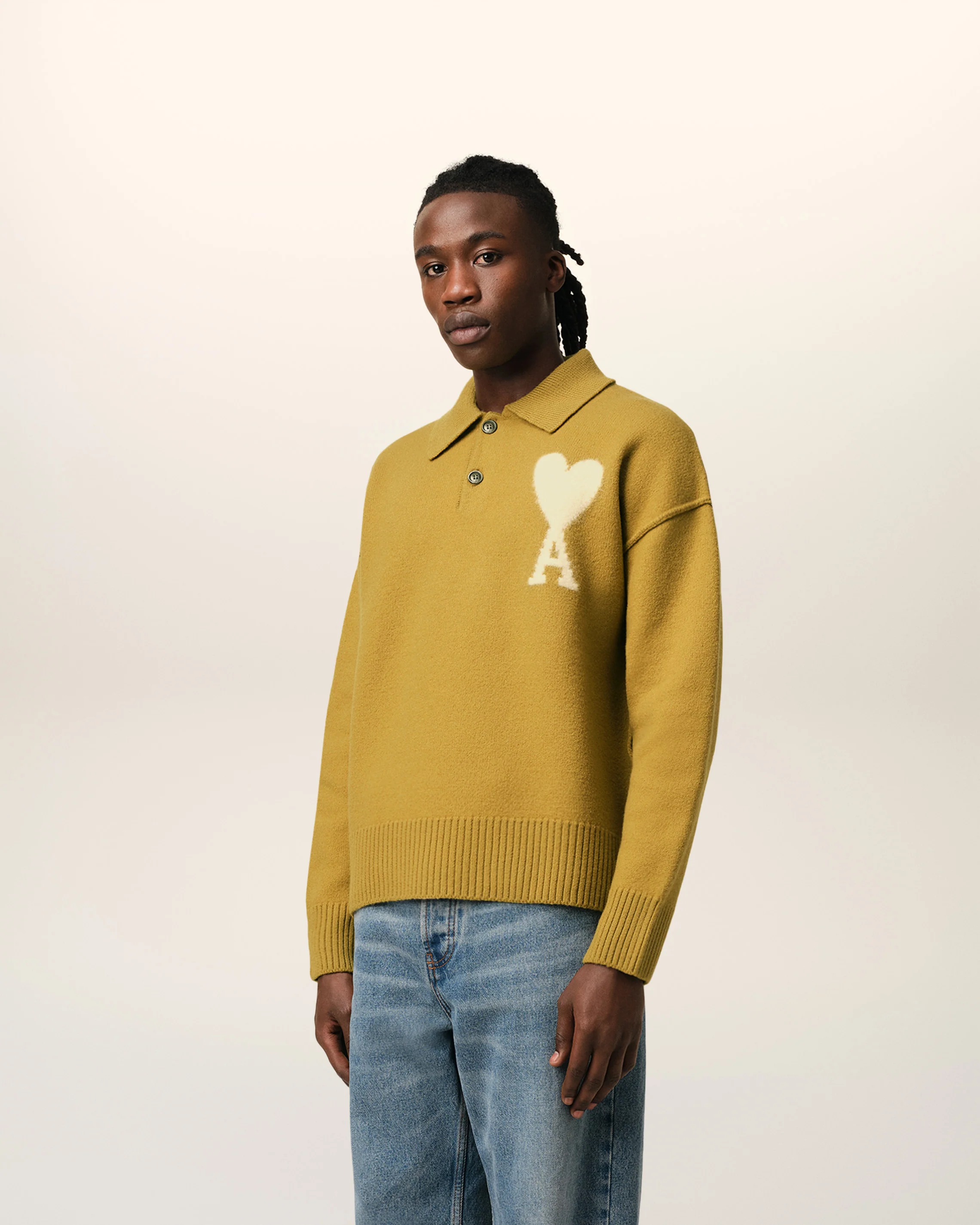 Mustard Wool Ami de Coeur Polo